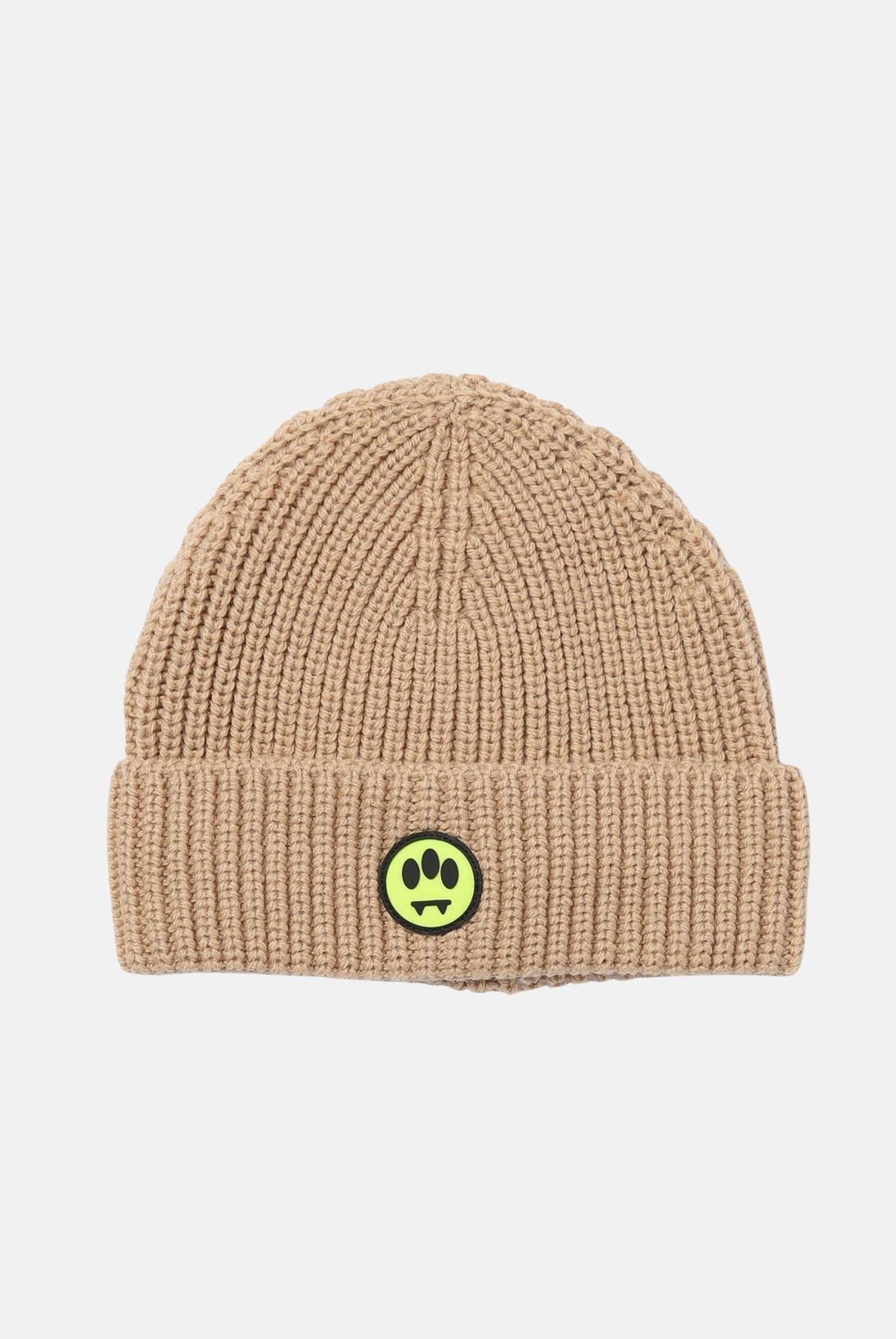 BARROW Berretto di lana beige per uomo e donna con patch logo F5BWUAHT094 307 BARROW