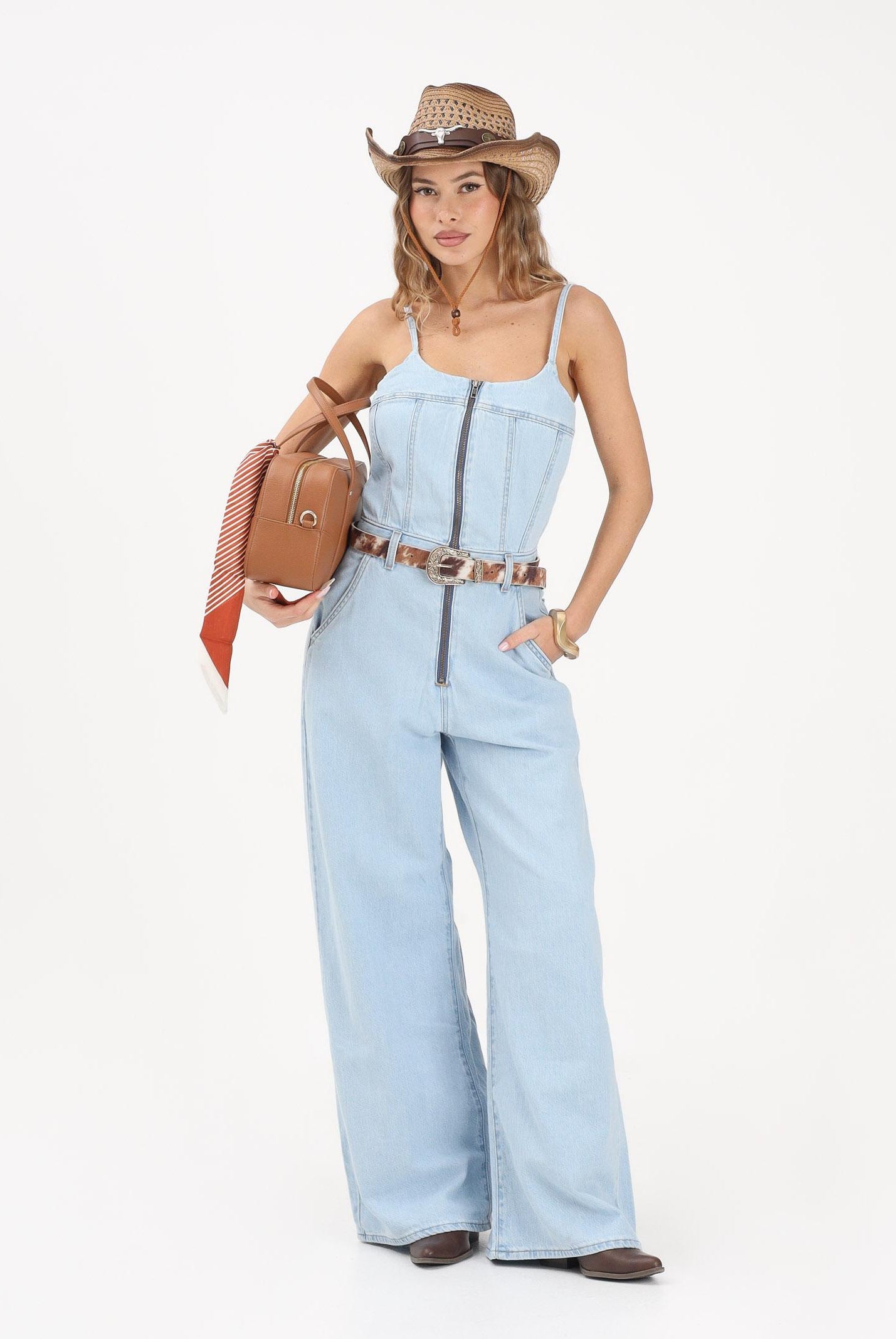 LEVI'S Tuta Bustier Lightweight in denim chiaro da donna 001WC-0005 . LEVI'S®