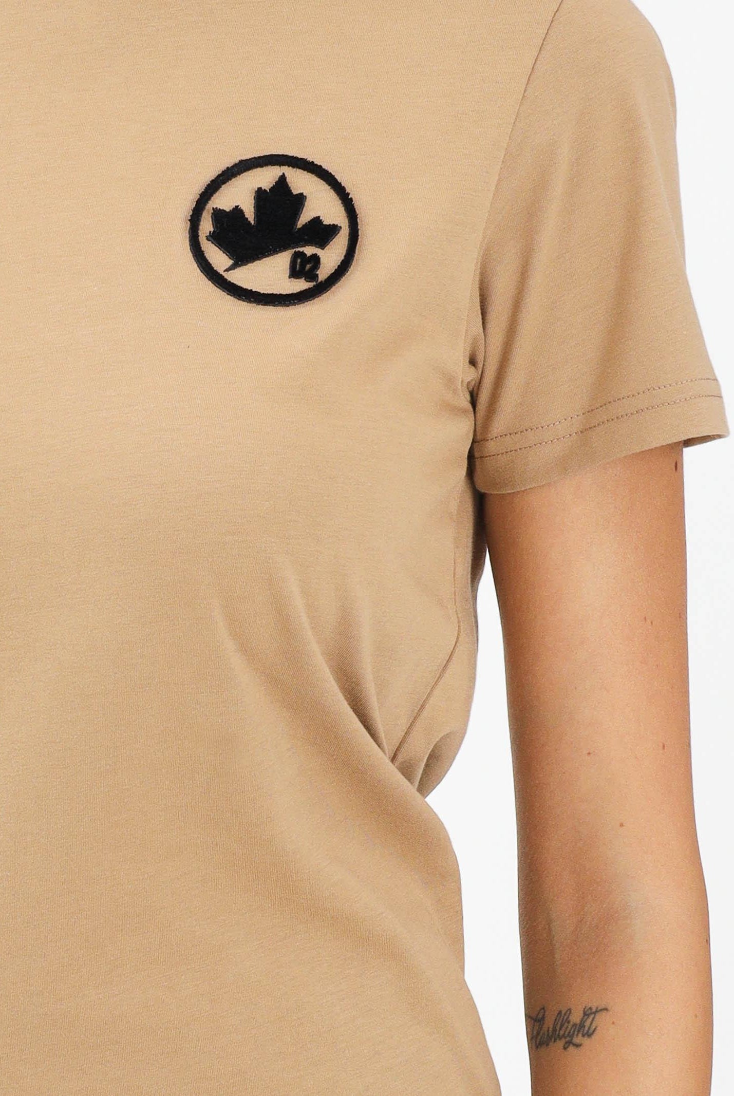 DSQUARED2 T-shirt a manica corta beige per donna, ragazzi e bambini con logo DQ2988D0015 DQ721 DSQUARED2