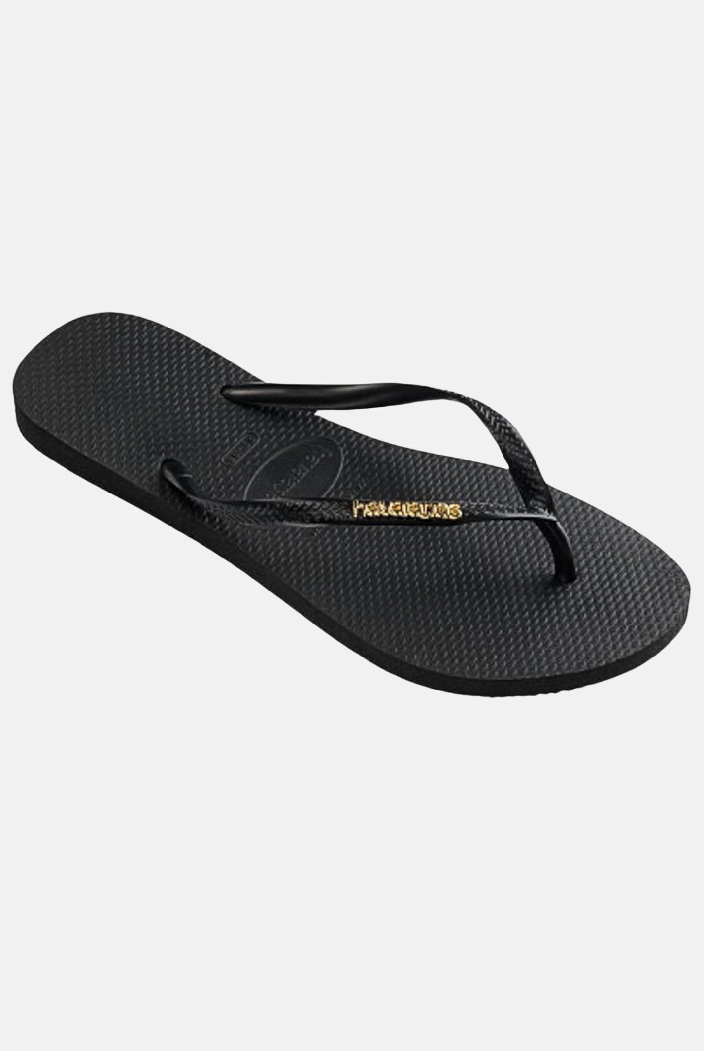 HAVAIANAS Infradito neri da donna Slim Logo Metallic 4119875 1924 HAVAIANAS