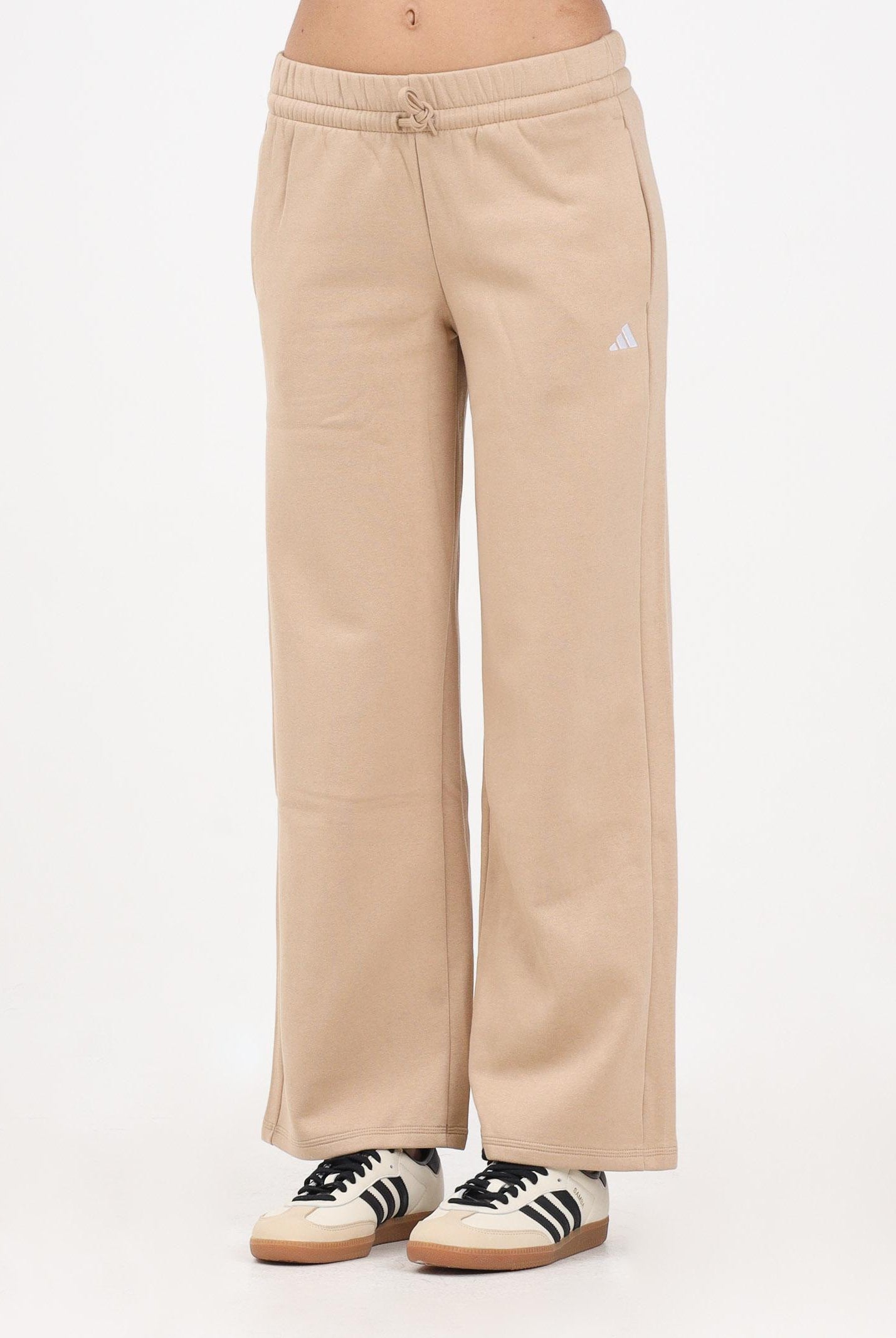 ADIDAS ORIGINALS Pantalone sportivo Essentials Small Logo Feel Cozy Open-Hem beige da donna JV7283 . ADIDAS ORIGINALS