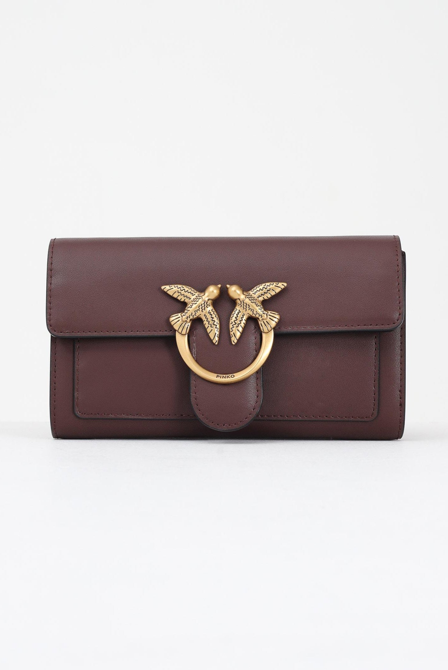 PINKO Pochette Love Bag a tracolla in morbida pelle mano seta marrone da donna 100062A0F1 L86Q PINKO