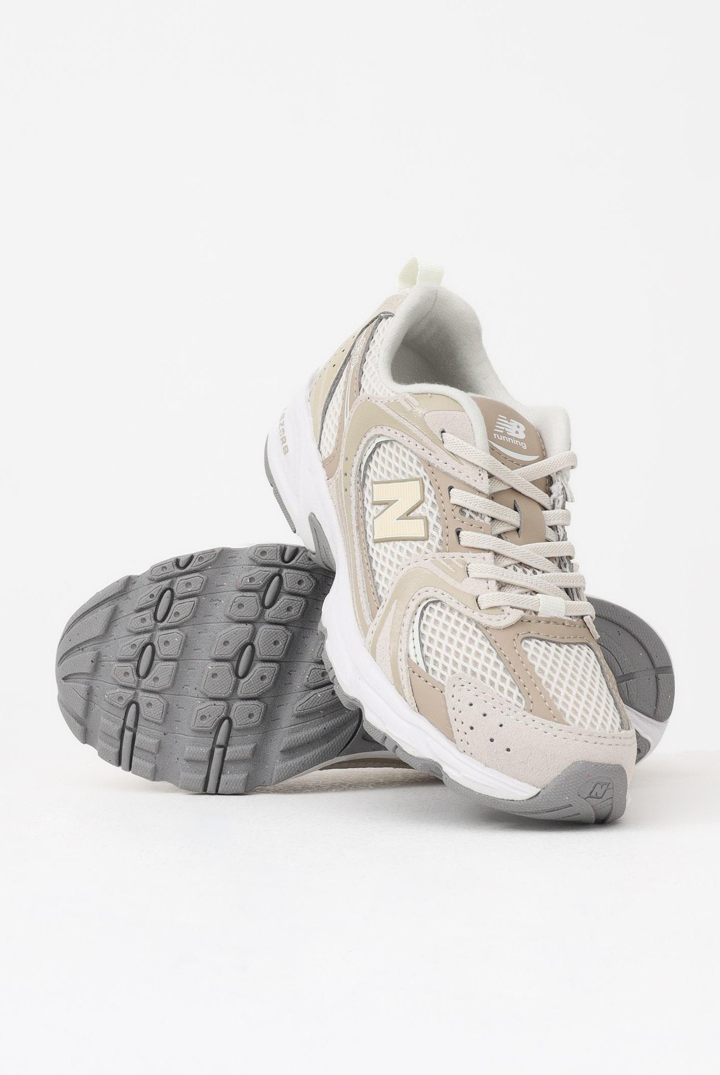 NEW BALANCE Sneakers 530 Bungee Lace panna e beige per bambino e bambina P5305C7 . NEW BALANCE