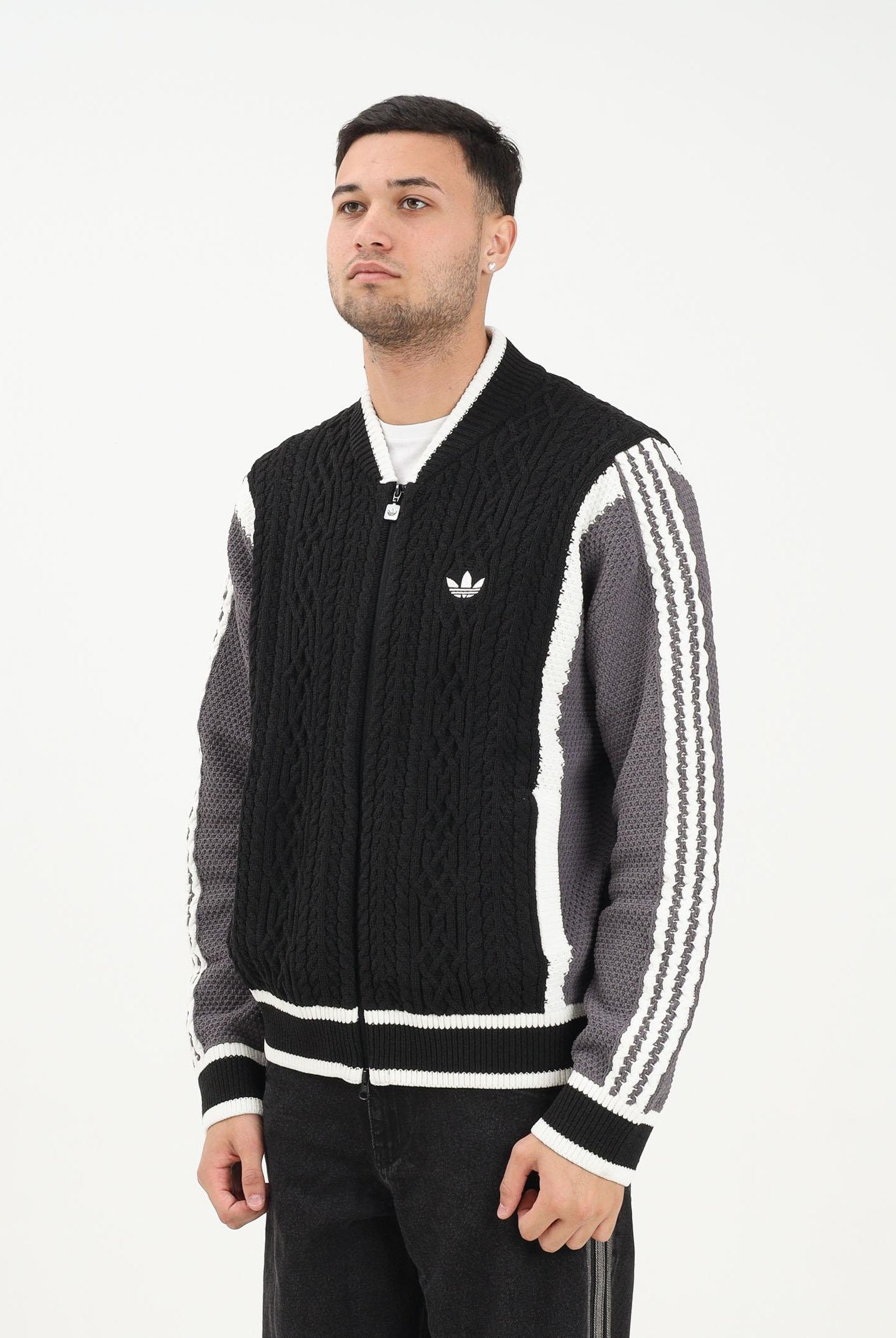 ADIDAS ORIGINALS Cardigan RETRO REMIX nero da uomo KS5437 . ADIDAS ORIGINALS