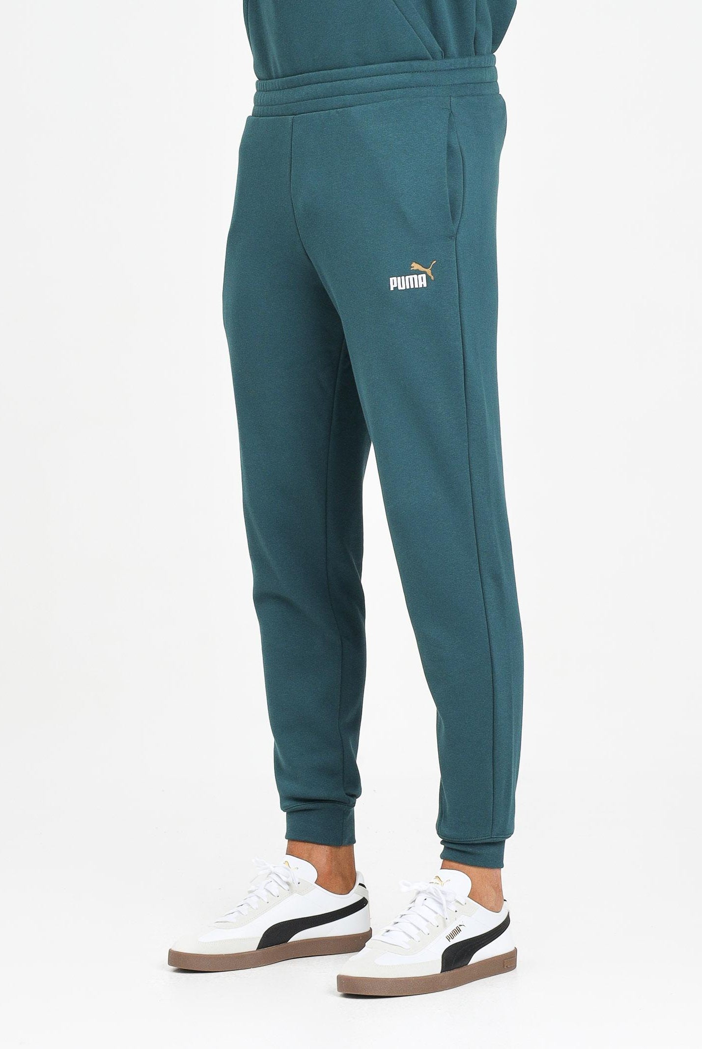PUMA Pantalone sportivo Essentials con logo N. 1 bicolore verde petrolio da uomo 684713 75 PUMA