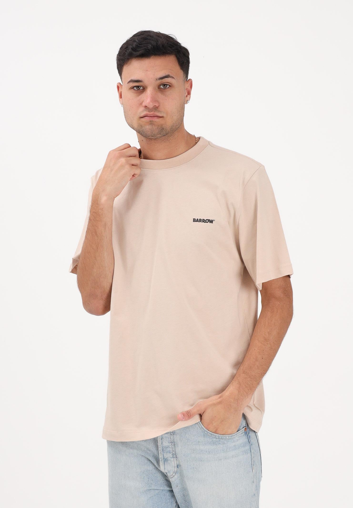 BARROW T-shirt a manica corta beige per uomo e donna con logo S6BWUATH010 092 BARROW