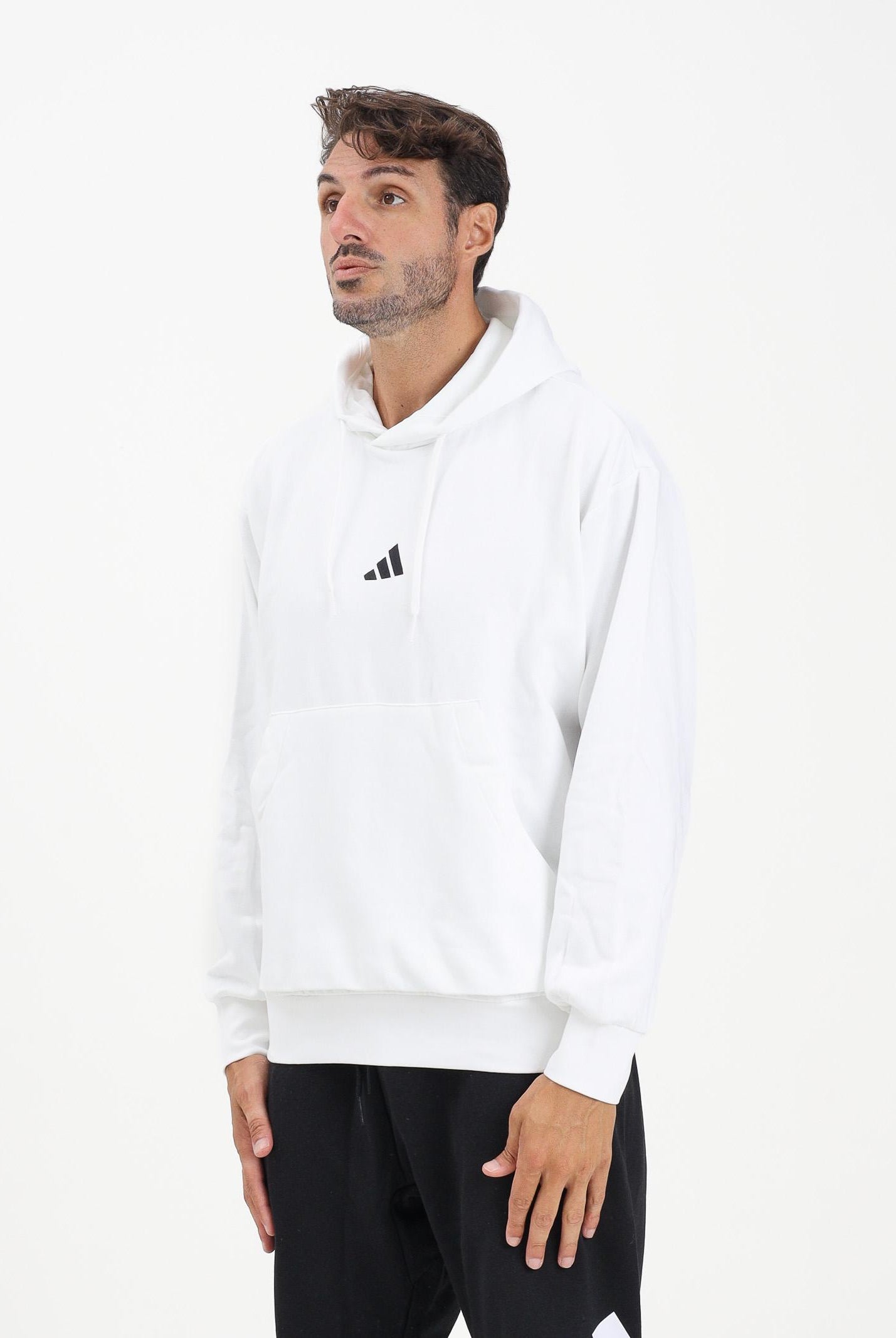 ADIDAS PERFORMANCE Felpa con cappuccio Essentials Feelcozy French Terry bianca da uomo JE3808 ADIDAS PERFORMANCE