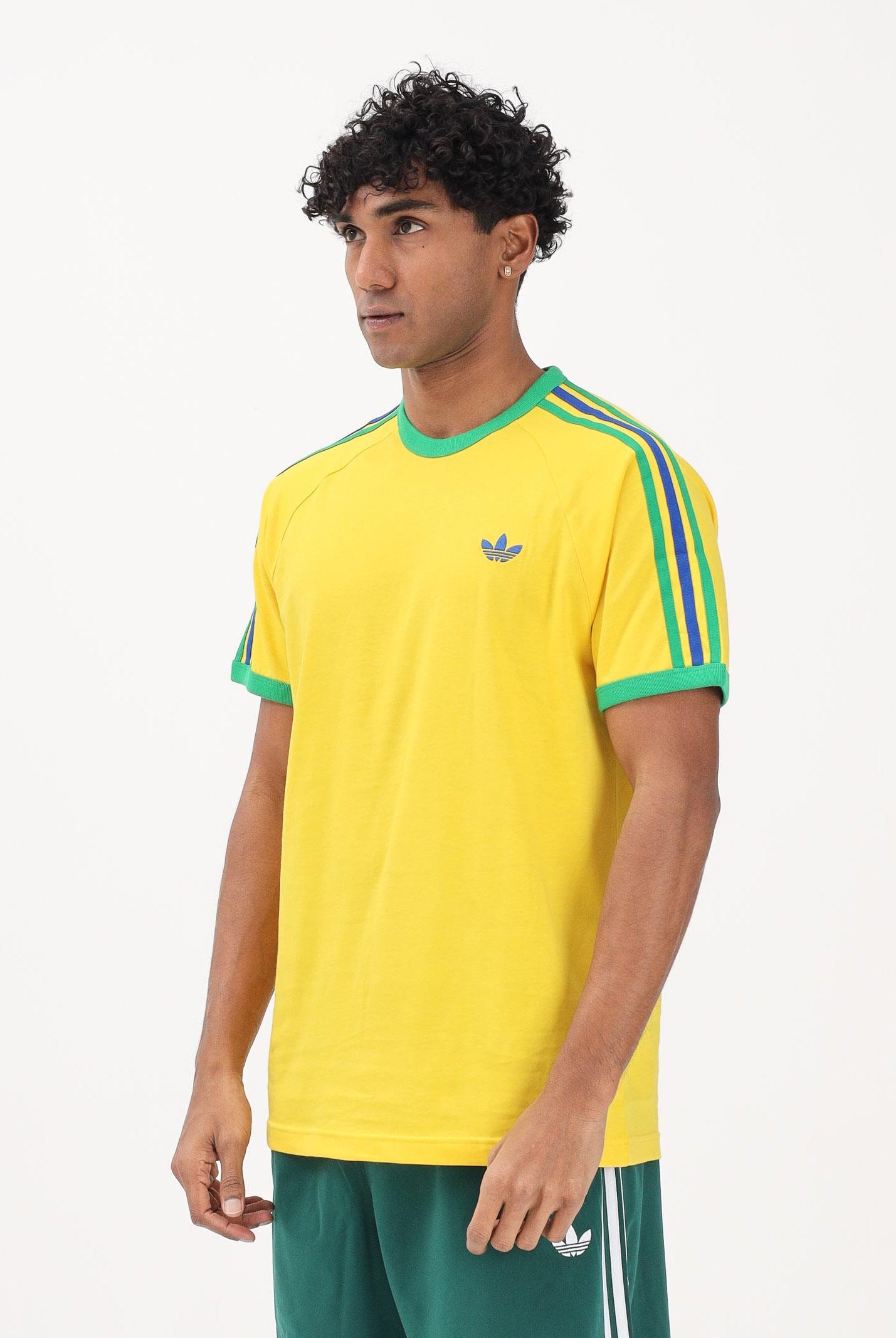 ADIDAS ORIGINALS T-shirt a manica corta Adicolor Sport gialla da uomo KC8643 . ADIDAS ORIGINALS