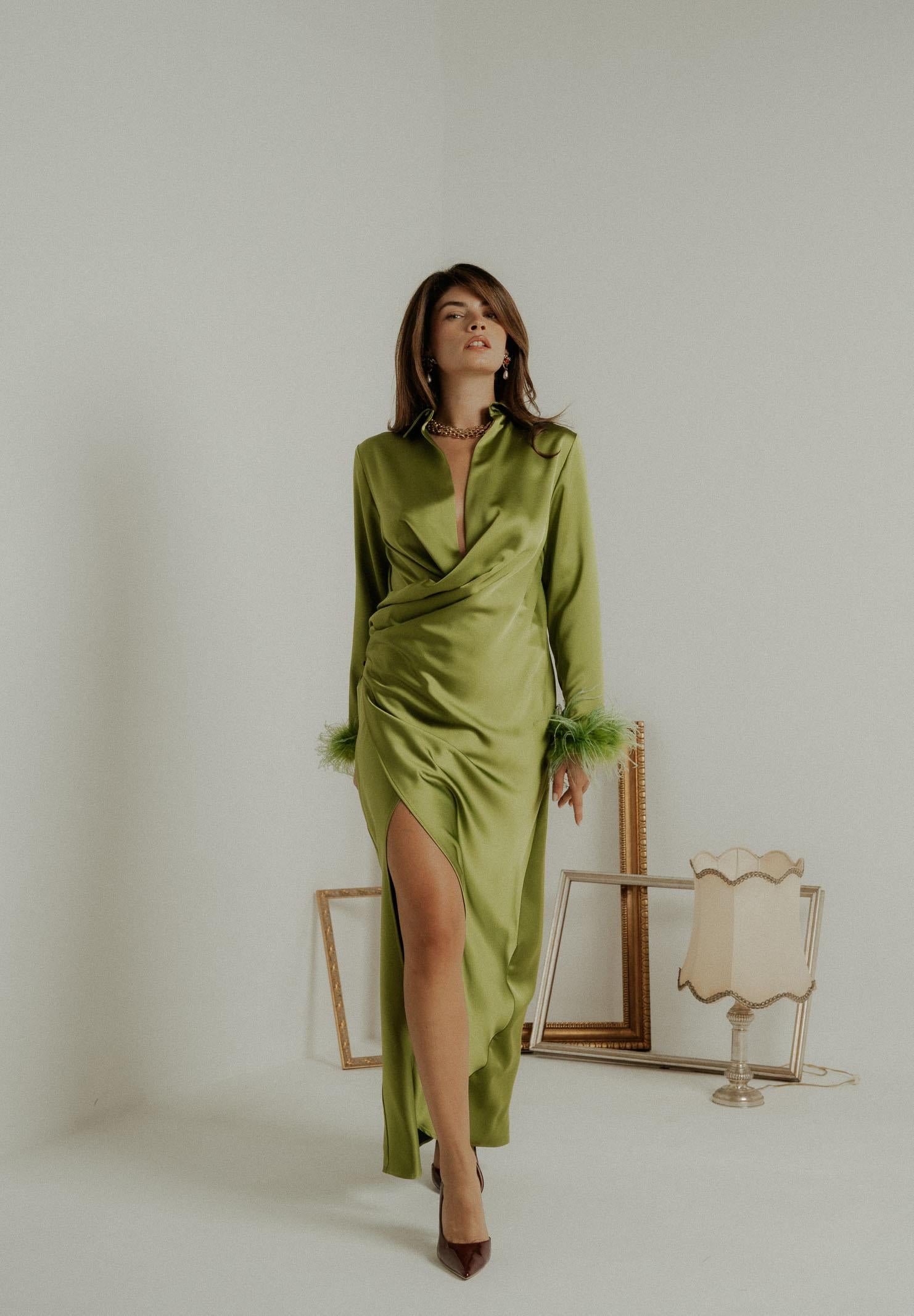 SANTAS Abito lungo DIVINE verde da donna PV2614 VE SANTAS
