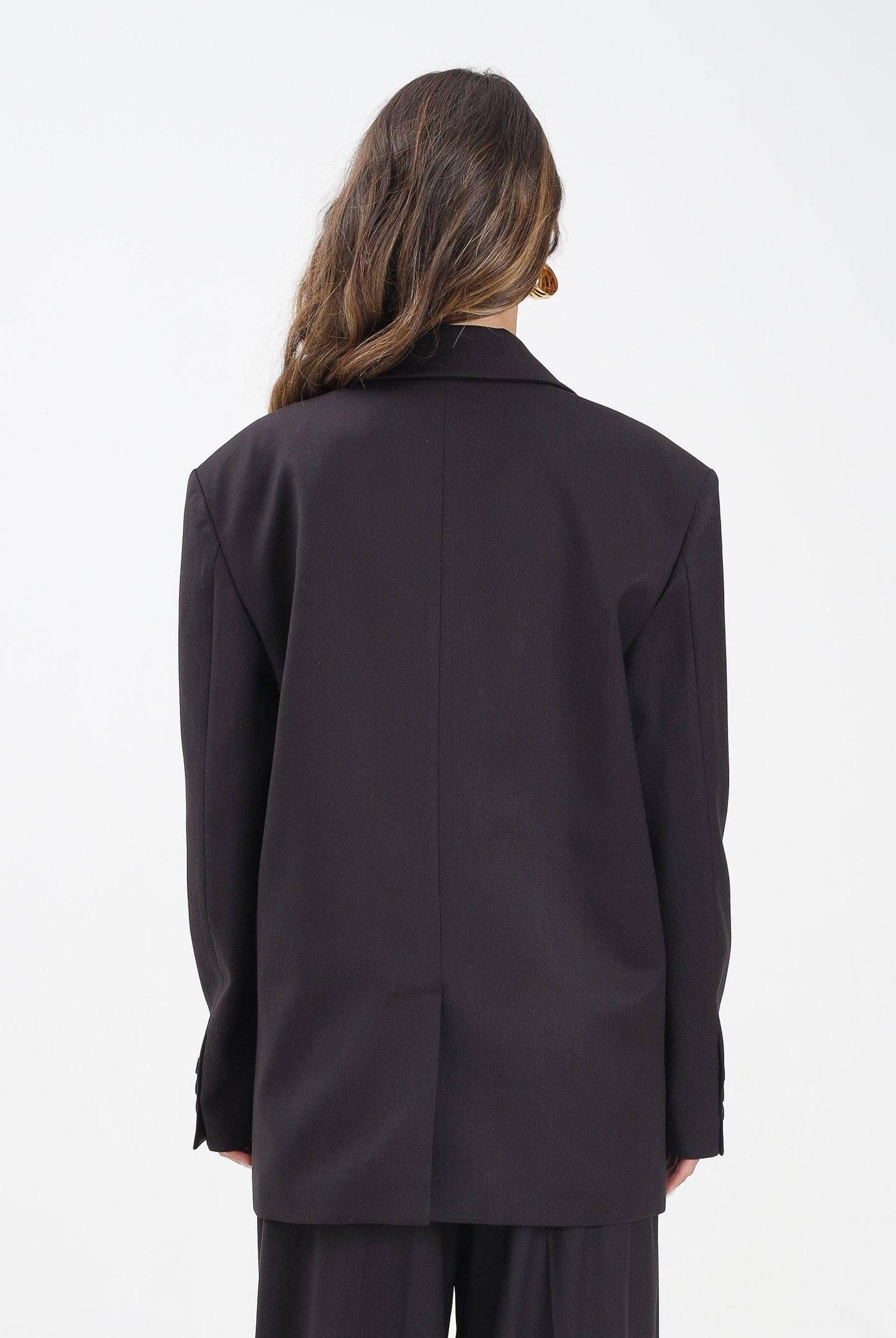 HINNOMINATE Giacca monopetto moro da donna dal taglio oversize HMABW02211 MA03 HINNOMINATE