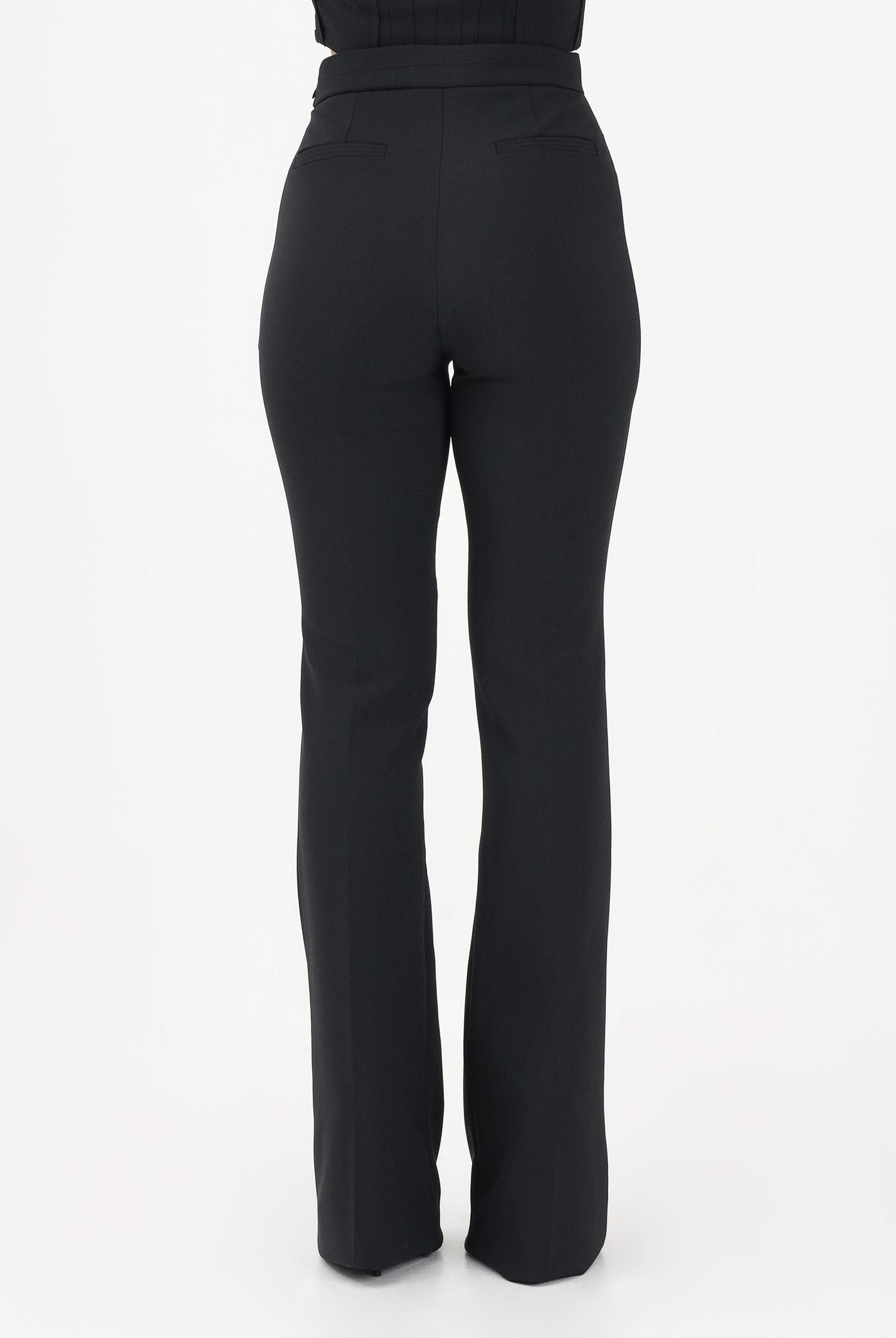 ELISABETTA FRANCHI Pantalone elegante nero da donna in doppio crêpe stretch PA16961E2 110 ELISABETTA FRANCHI