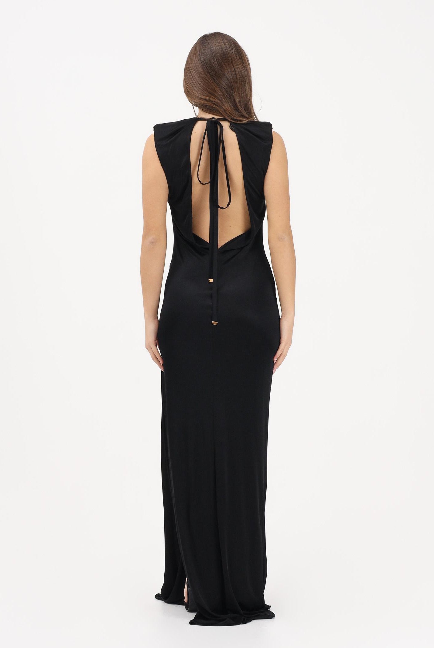 ELISABETTA FRANCHI Abito lungo nero da donna con spacco laterale ABR2461E2 110 ELISABETTA FRANCHI