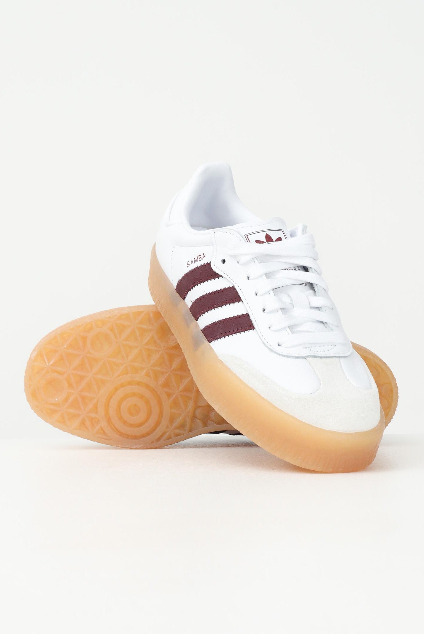 ADIDAS ORIGINALS Sneakers Sambae bianche e bordeaux per uomo e donna JP5610 ADIDAS ORIGINALS