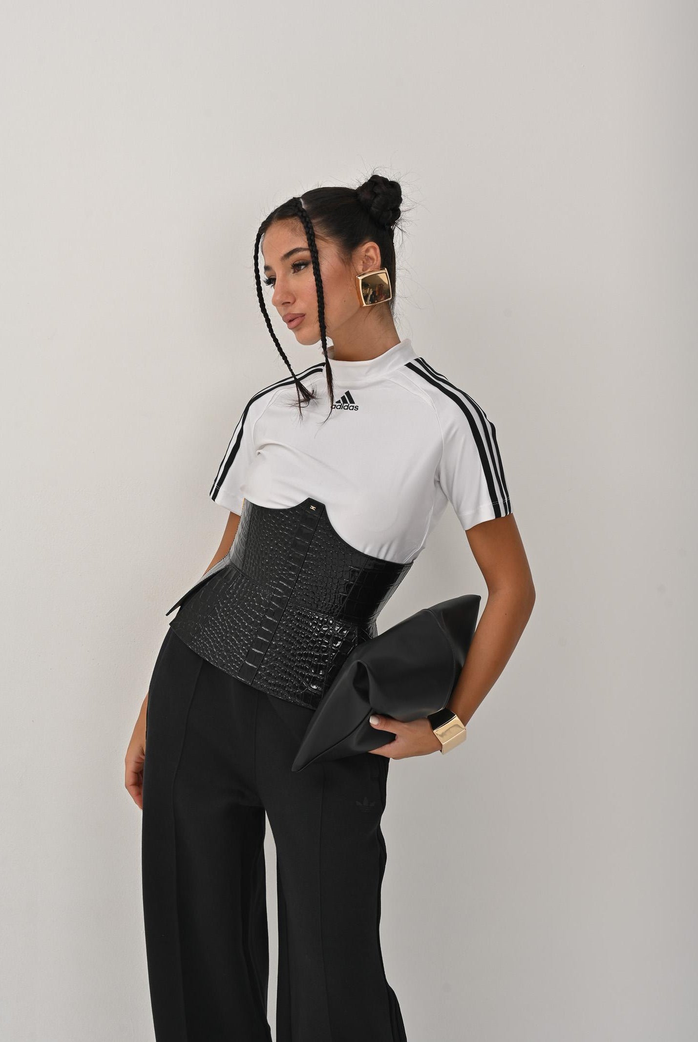 ADIDAS ORIGINALS T-shirt a manica corta Teamgeist Adicolor bianca da donna JZ8279 ADIDAS ORIGINALS