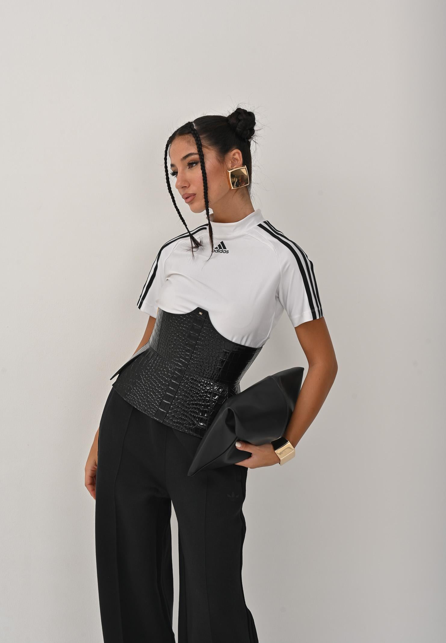 ADIDAS ORIGINALS T-shirt a manica corta Teamgeist Adicolor bianca da donna JZ8279 ADIDAS ORIGINALS