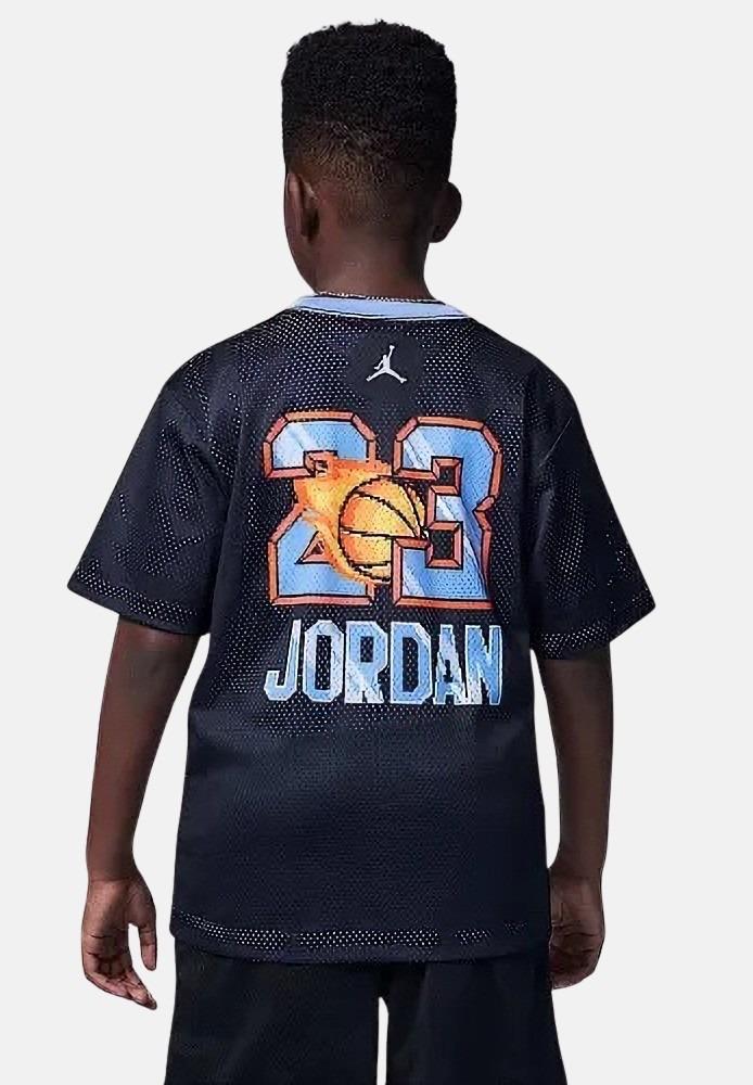 T-shirt a manica corta Soccer Jersey nera da bambino 95D943 023 JORDAN