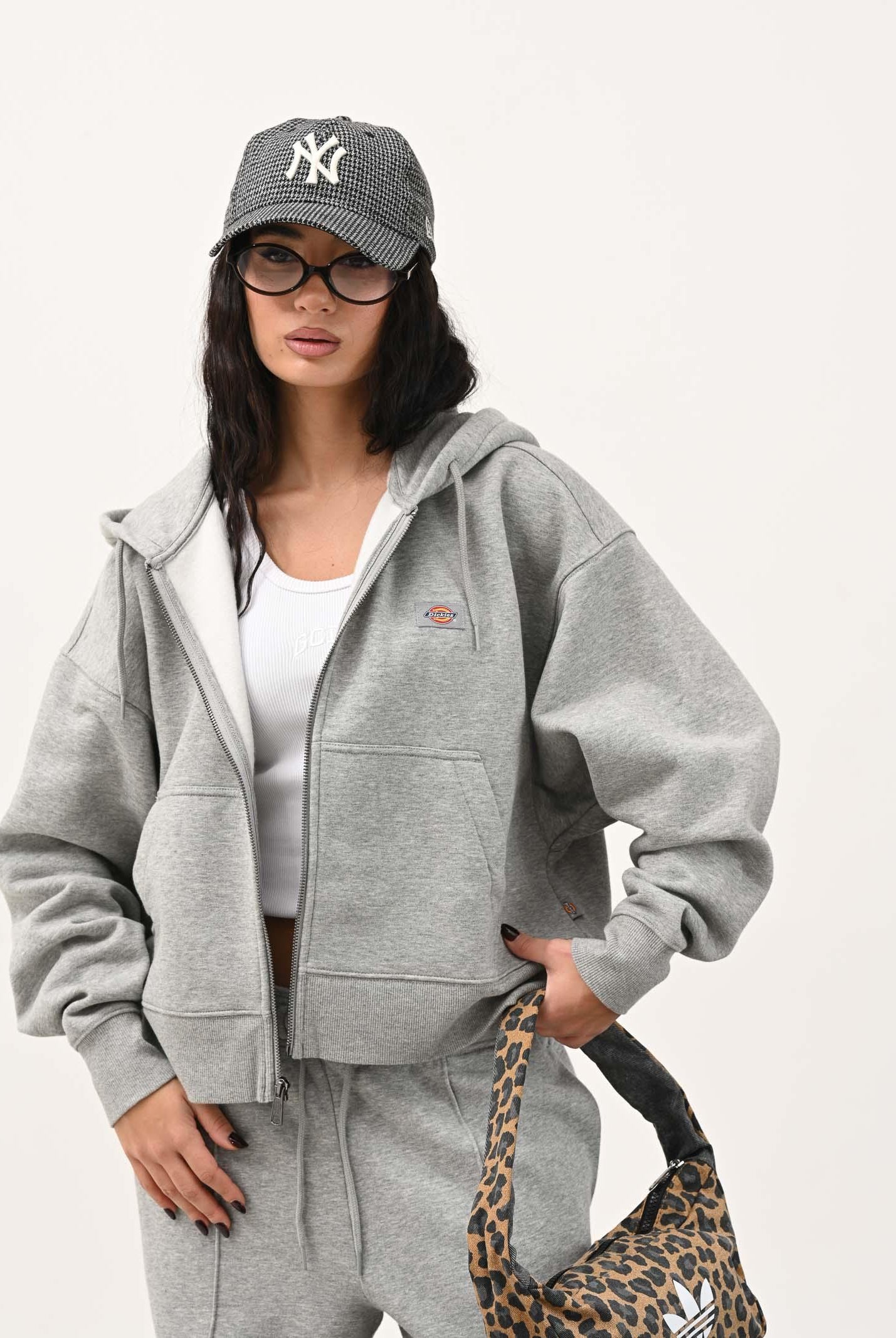 NEW ERA Cappello con visiera 9TWENTY New York Yankees MLB Houndstooth bianco e nero per uomo e donna 60691222 . NEW ERA