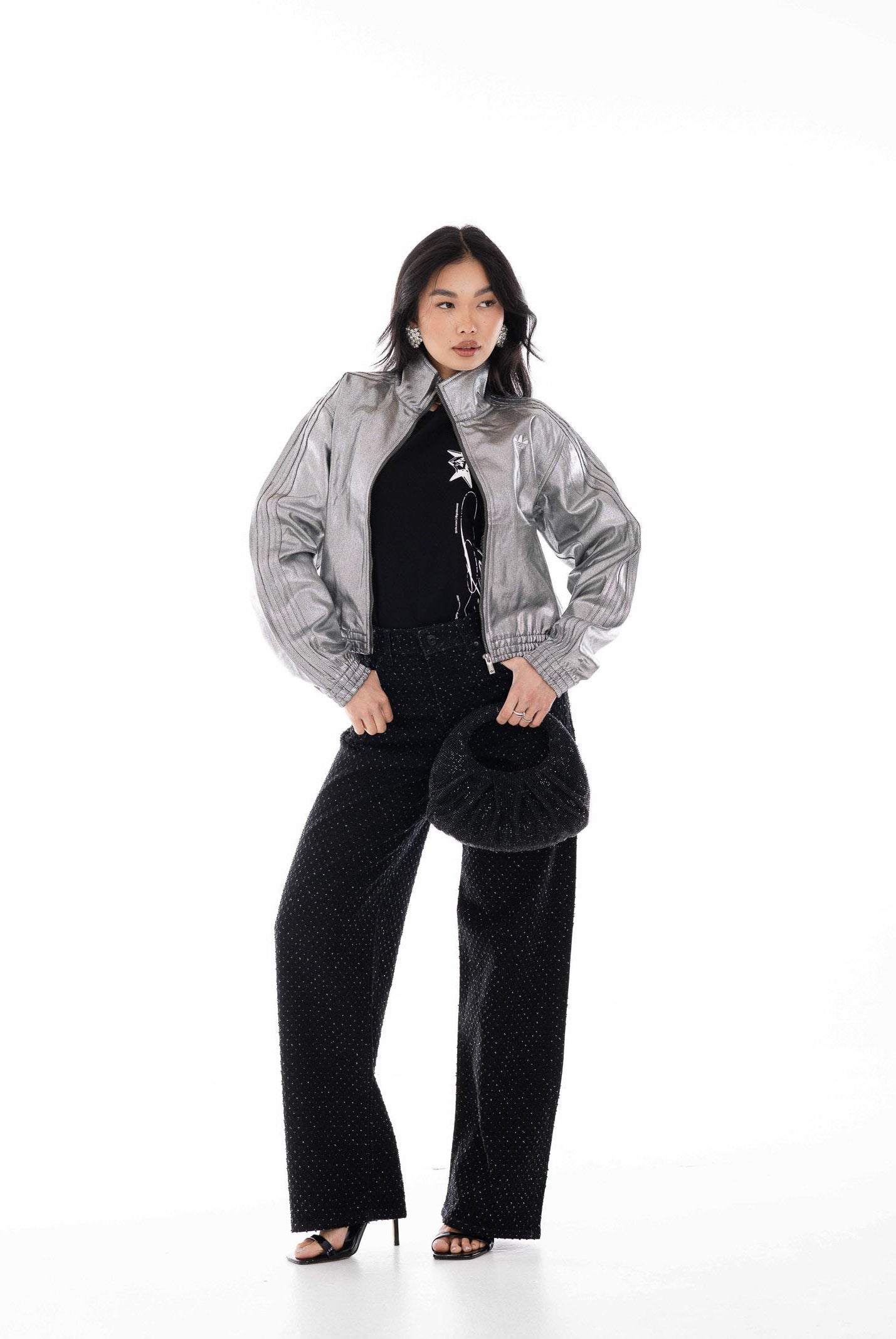 ADIDAS ORIGINALS Giubbotto di jeans FIREBIRD argento da donna KD2910 . ADIDAS ORIGINALS
