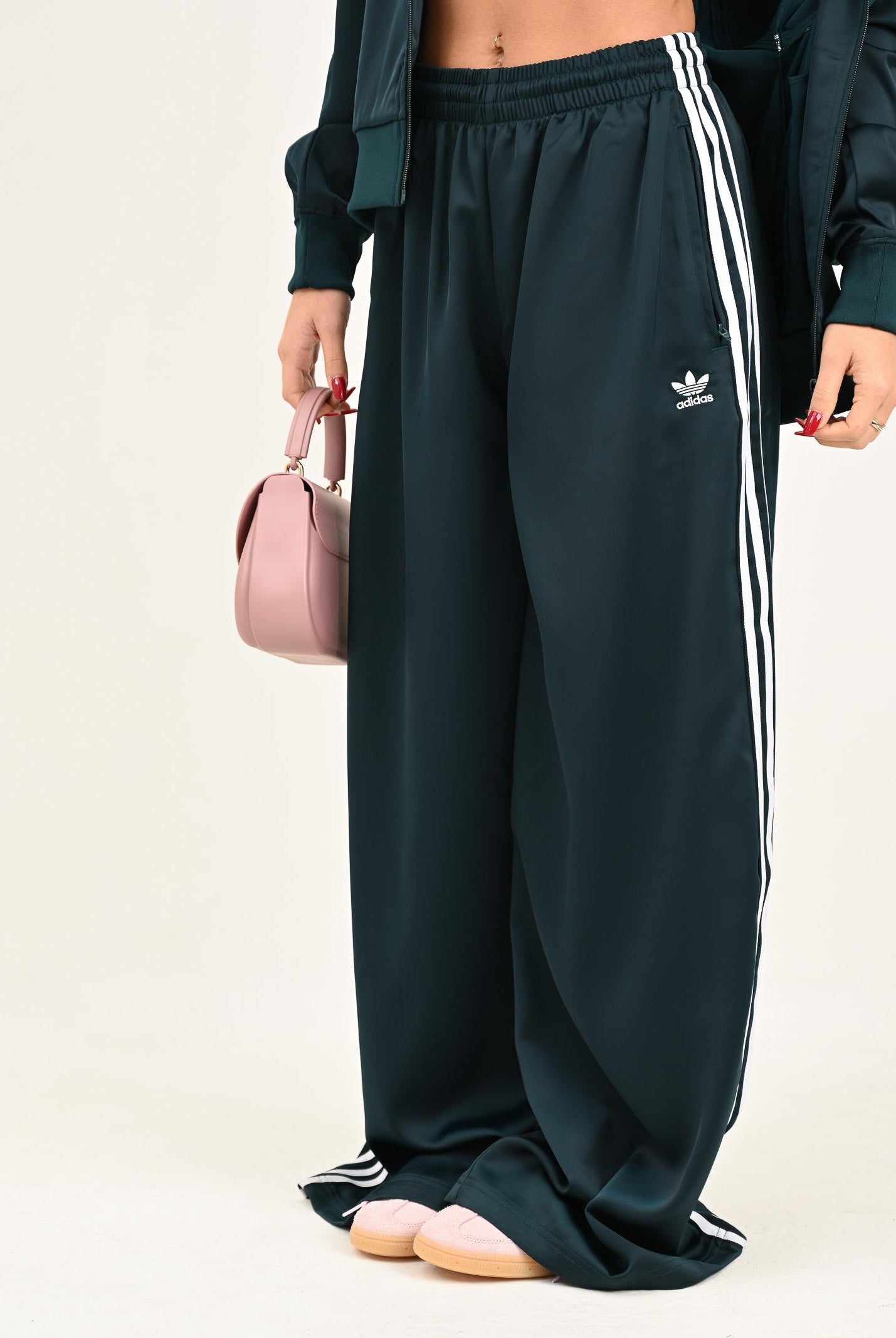 ADIDAS ORIGINALS Pantalone sportivo Adicolor Satin verde da donna JV7511 ADIDAS ORIGINALS