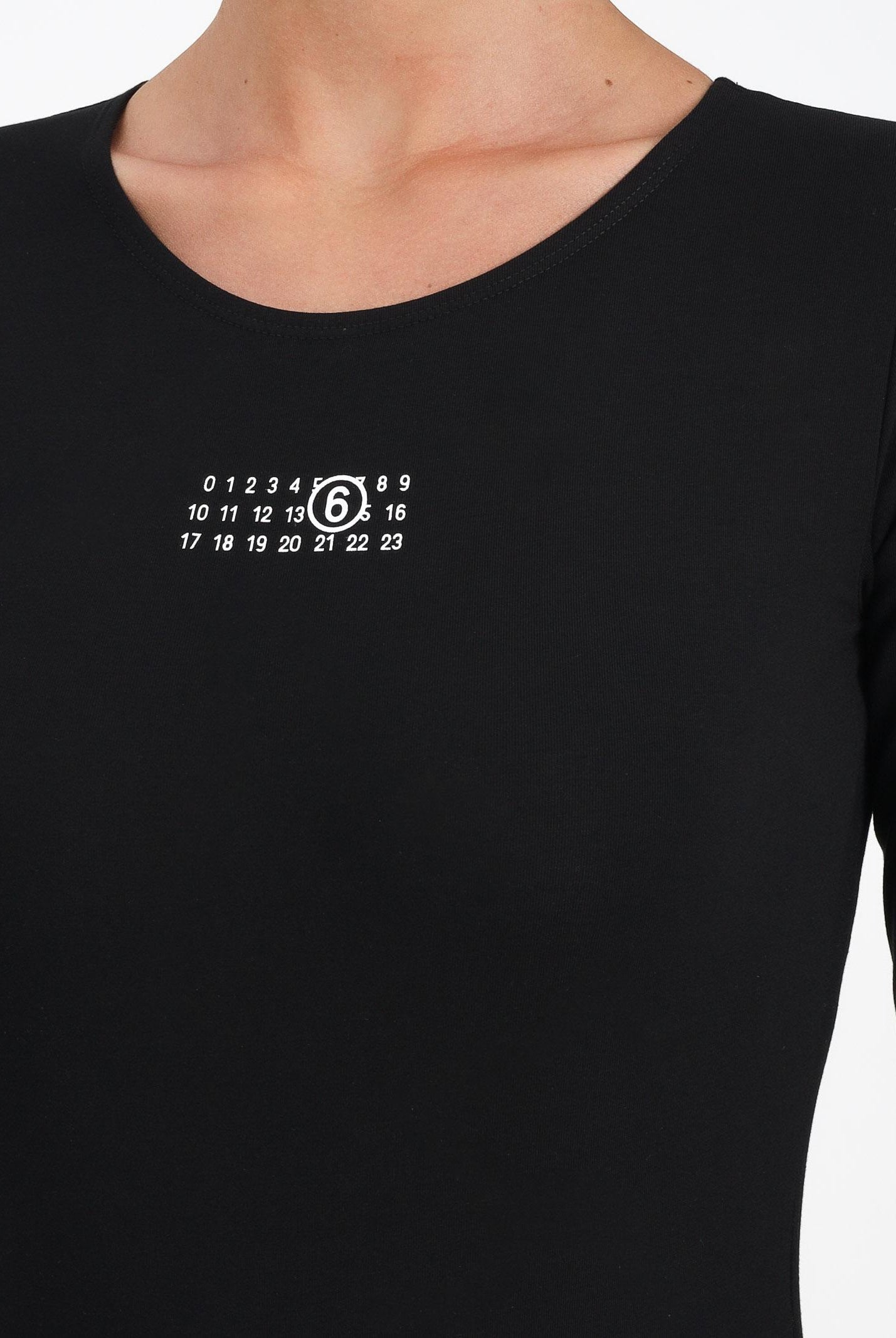 MAISON MARGIELA Body a maniche lunghe nero per donna e ragazze con logo M60911MM06L M6900 MAISON MARGIELA