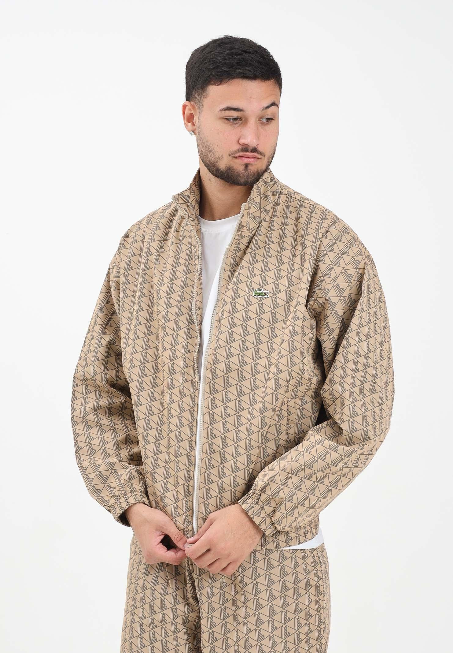 LACOSTE Giacca a vento Monogram beige da uomo BH8902 IXQ LACOSTE