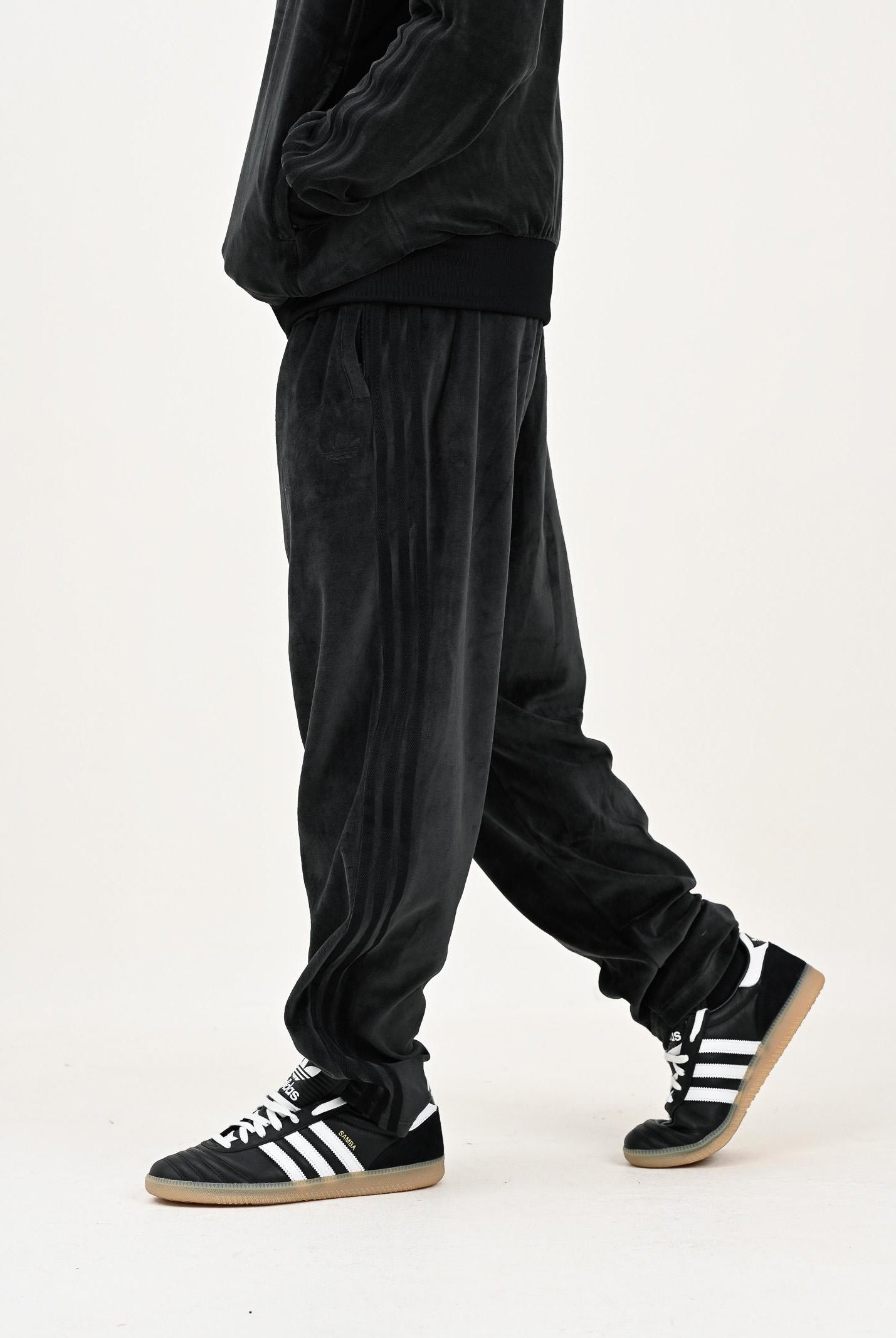 ADIDAS ORIGINALS Pantalone sportivo SST Adicolor Velour nero da uomo JW8377 ADIDAS ORIGINALS