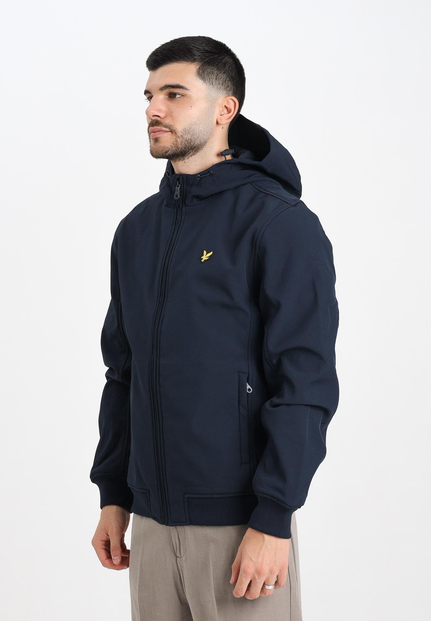 LYLE & SCOTT Giacca softshell foderata in pile blu da uomo JK2110V Z271 LYLE & SCOTT