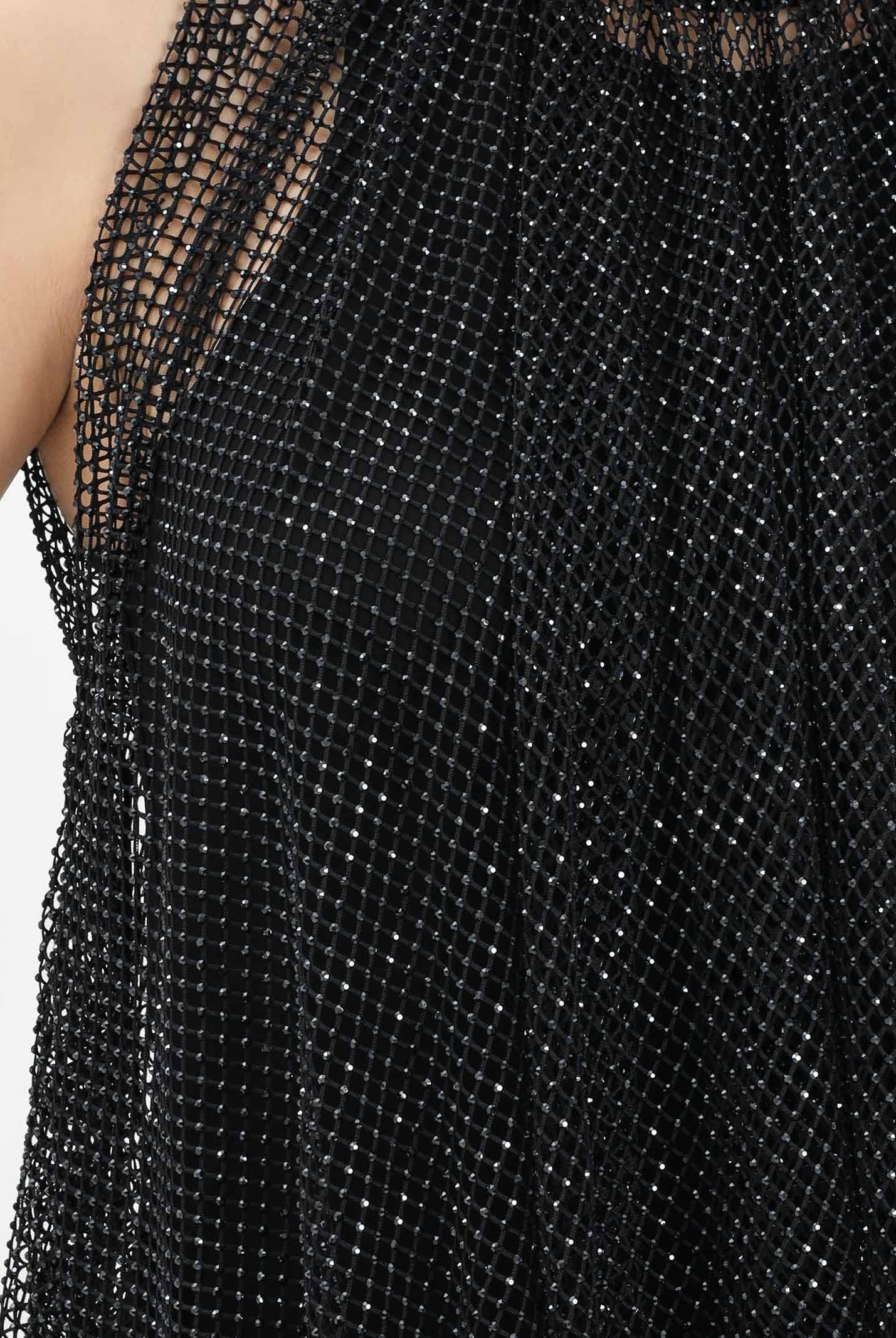 SPORTMAX Canotta SPXNODO nera da donna in rete con strass 2612941061600 002 SPORTMAX