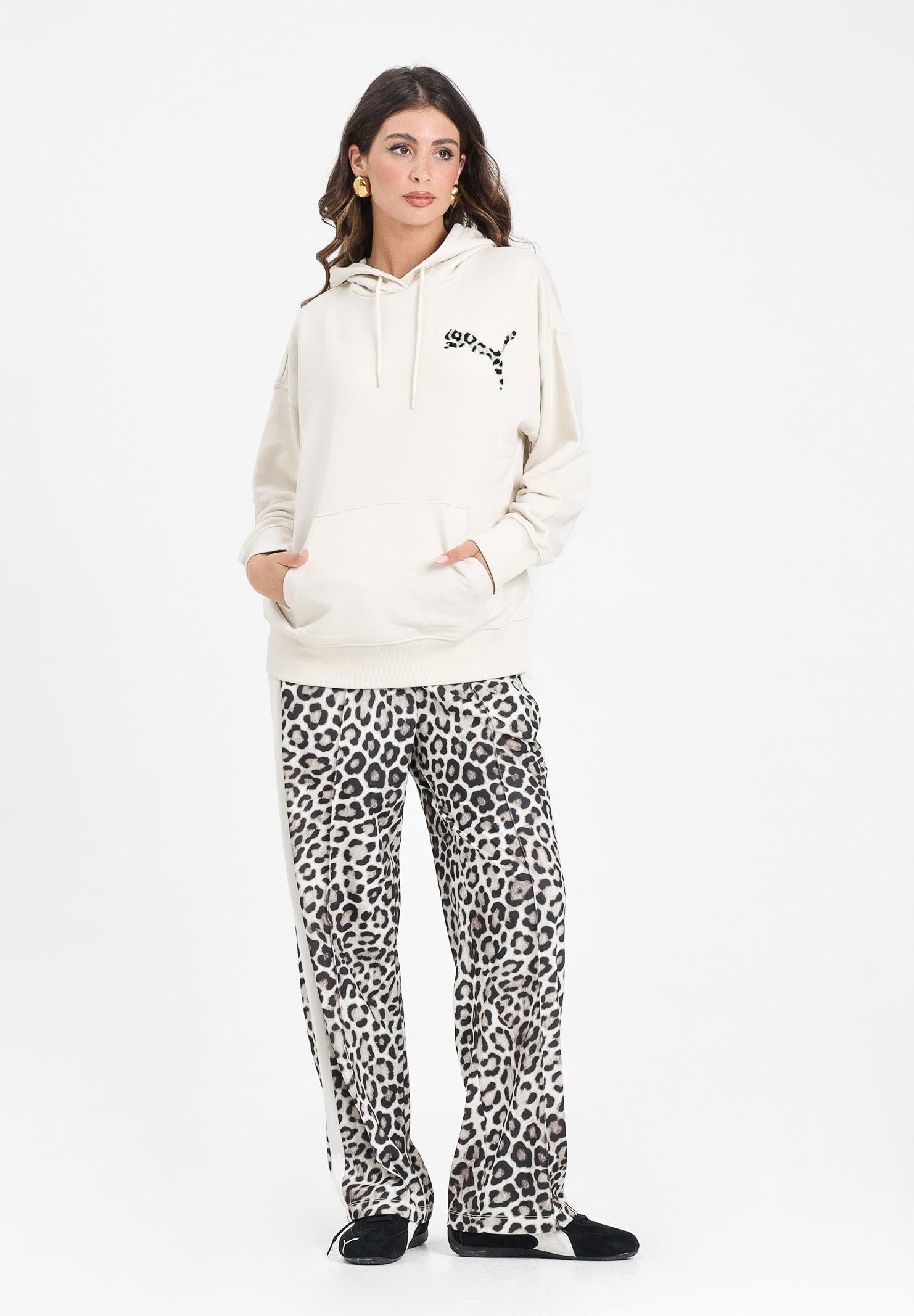 PUMA Pantalone sportivo T7 Leo Luxe Aop Straight Op bianco da donna 632343 91 PUMA