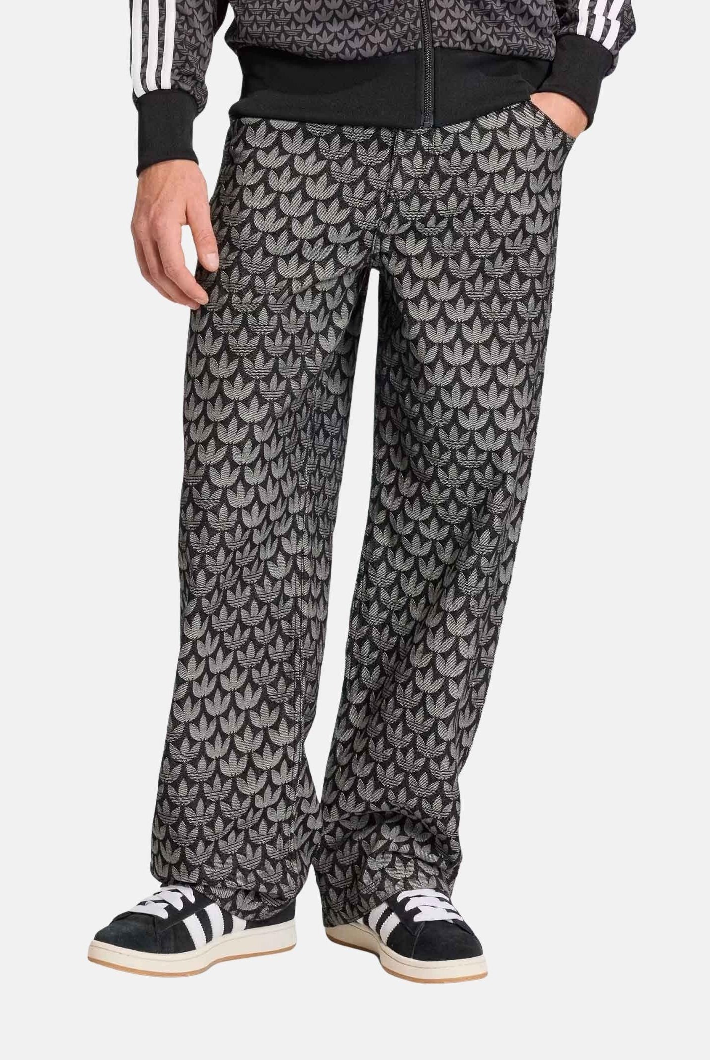 ADIDAS ORGINALS Jeans DENIM LOOSE MONOGRAM in denim nero da uomo KC6380 . ADIDAS ORIGINALS