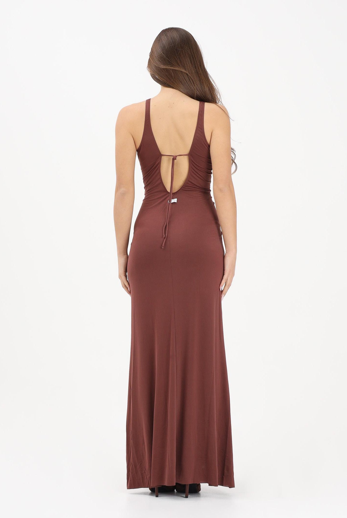 ME FUI Abito lungo marrone da donna MF26-SW0329BN . ME FUI