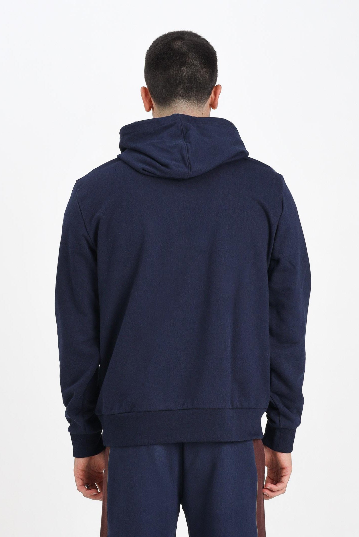 LACOSTE Felpa con cappuccio blu da uomo con motivo color block SH8161 6WZ LACOSTE