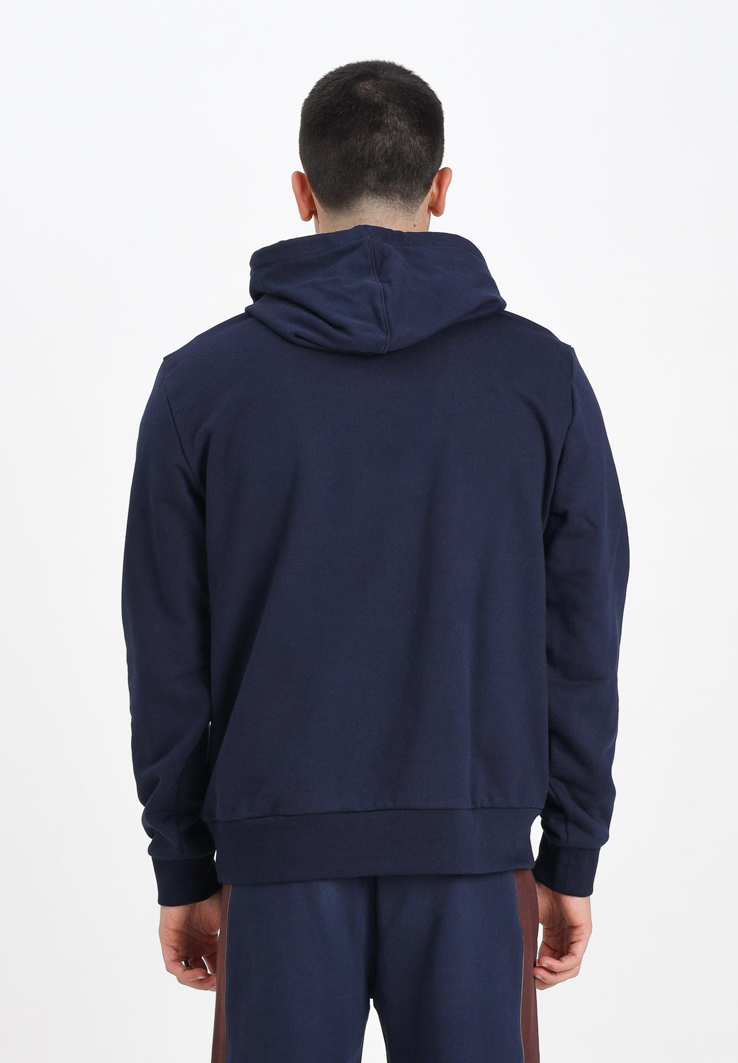 LACOSTE Felpa con cappuccio blu da uomo con motivo color block SH8161 6WZ LACOSTE