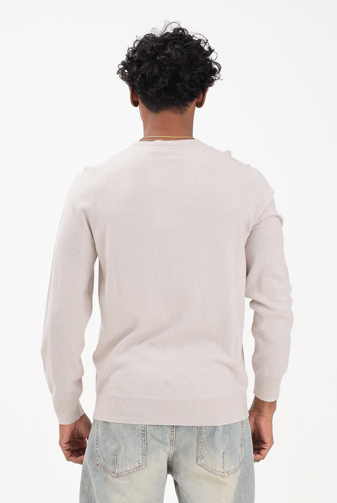 LYLE & SCOTT Maglioncino girocollo panna da uomo KN2110VC W870 LYLE & SCOTT