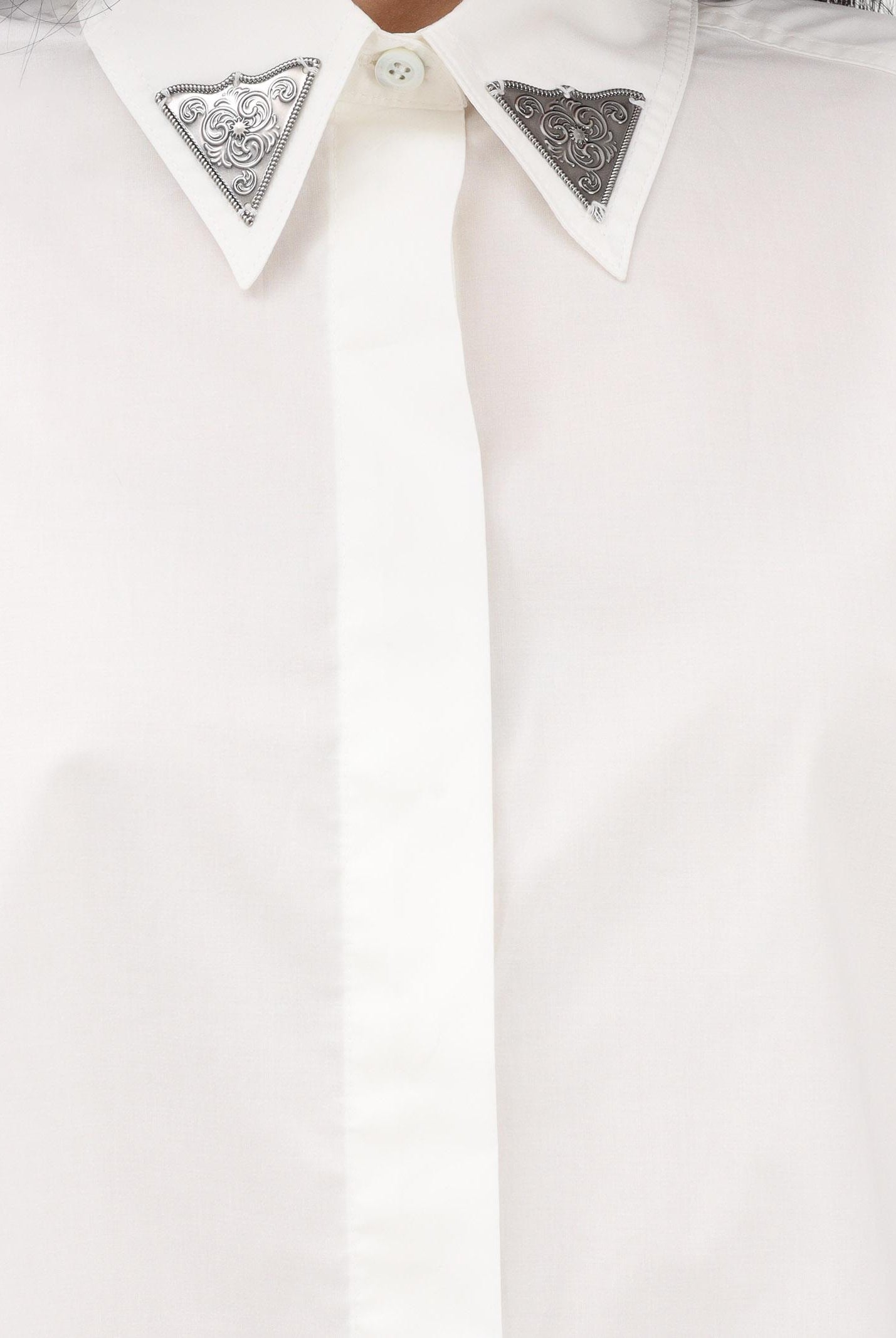 PINKO Camicia a manica corta bianca da donna con dettaglio gioiello 106826A2LD Z05 PINKO