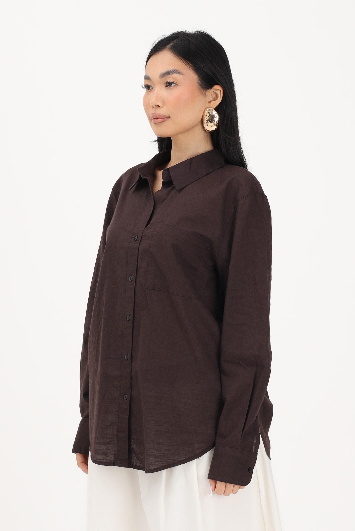 JDY Camicia a manica lunga marrone da donna 15351414 CHTO JDY
