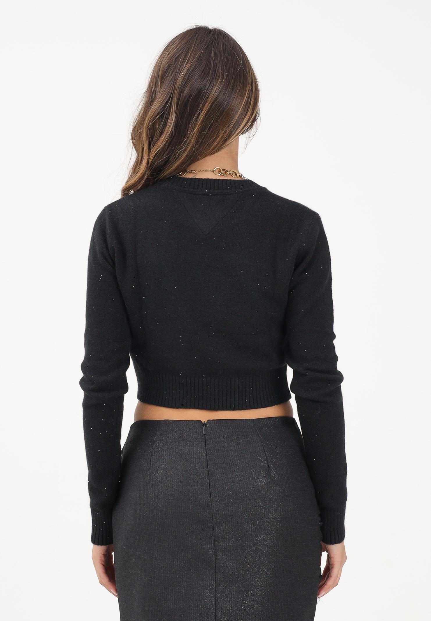 TOMMY JEANS Maglioncino girocollo nero da donna con logo DW0DW21690BDS TOMMY JEANS