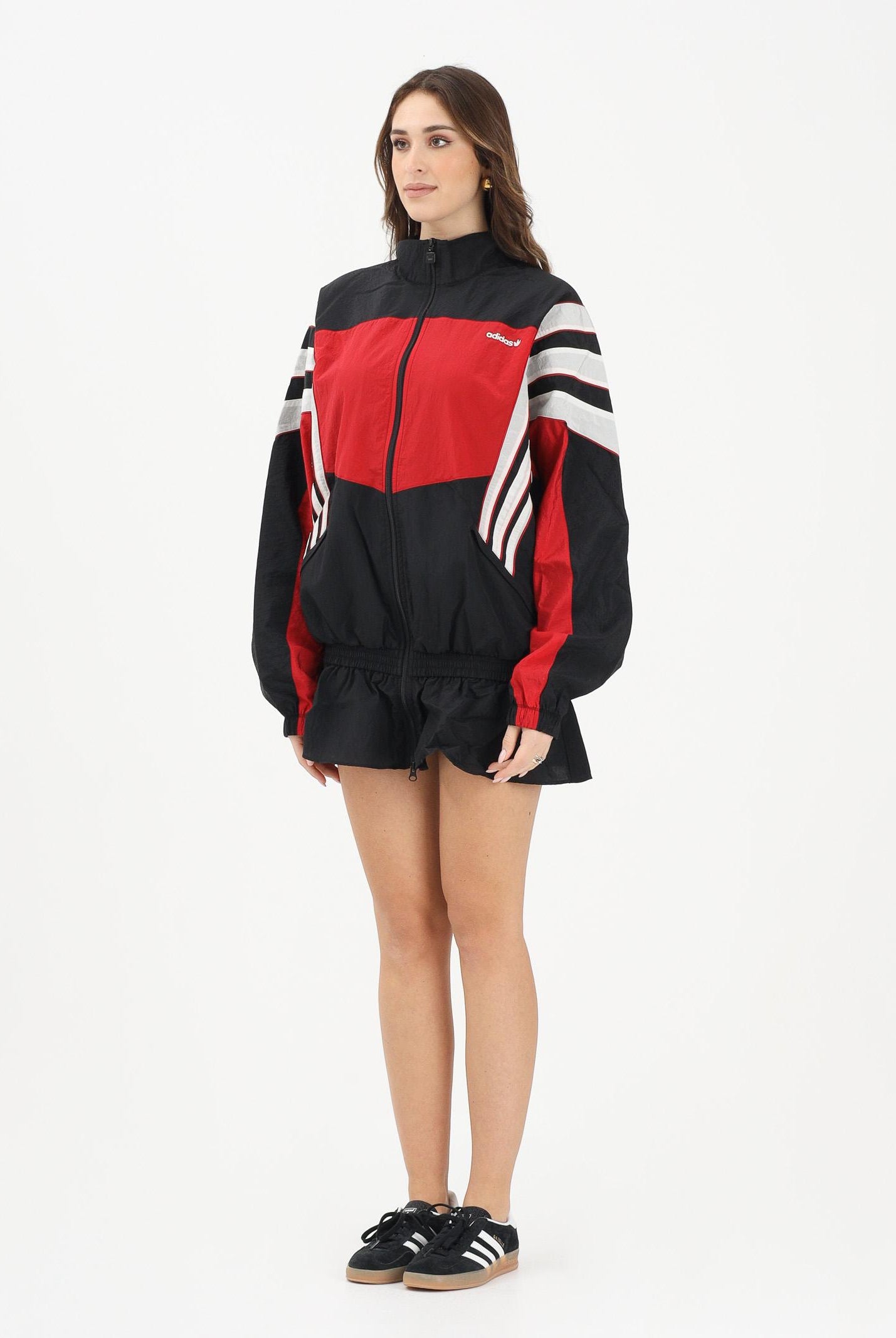 ADIDAS ORIGINALS Abito corto SANTIAGO WOVEN nero da donna KC9134 . ADIDAS ORIGINALS