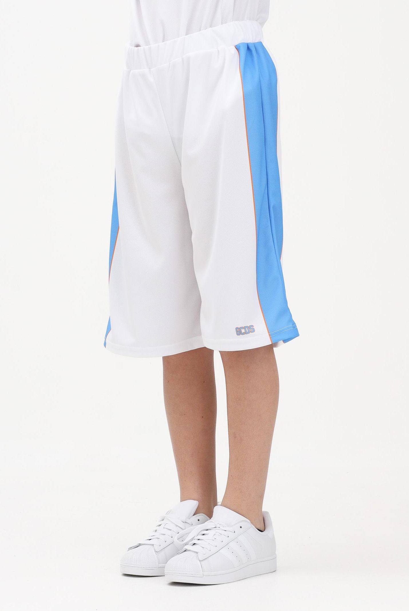 GCDS Shorts bianco per donna, ragazzi e bambini con logo C1BJQL710J338 100E GCDS