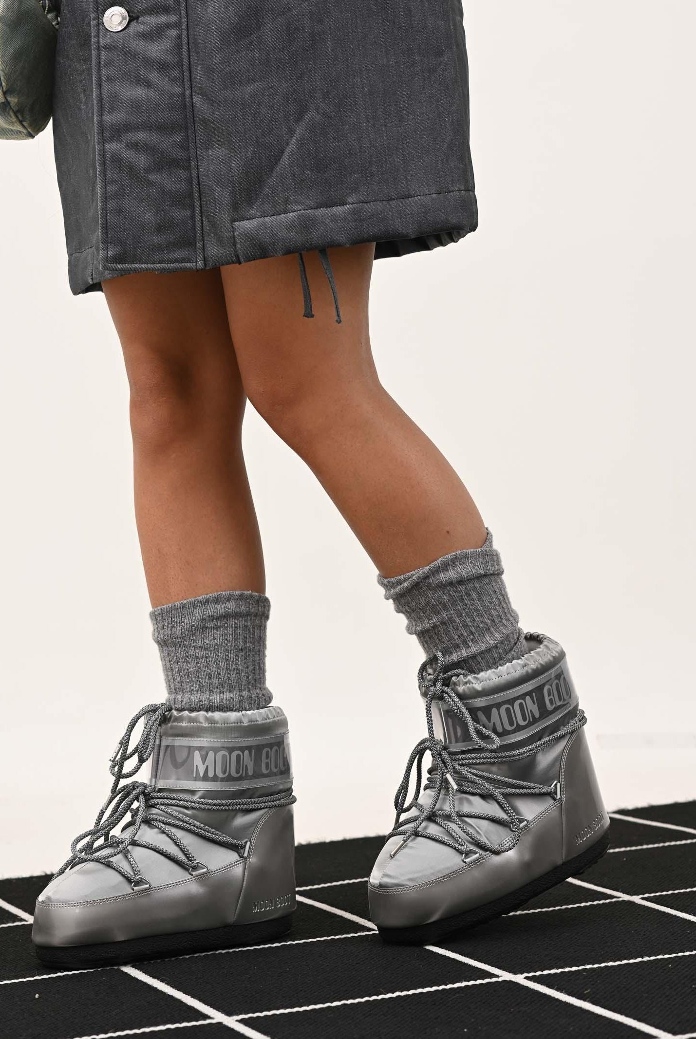 MOON BOOT Stivali da neve ICON LOW GLANCE argento da donna 80D1409350 H001 MOON BOOT