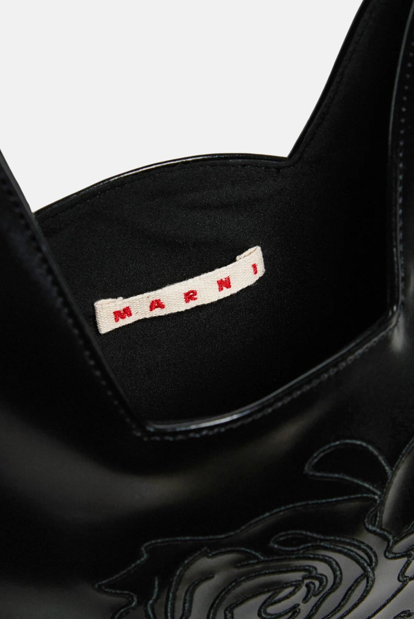 MARNI Borsa a mano Diamond nera da donna con motivo floreale ricamato M01837M00TK 0M900 MARNI