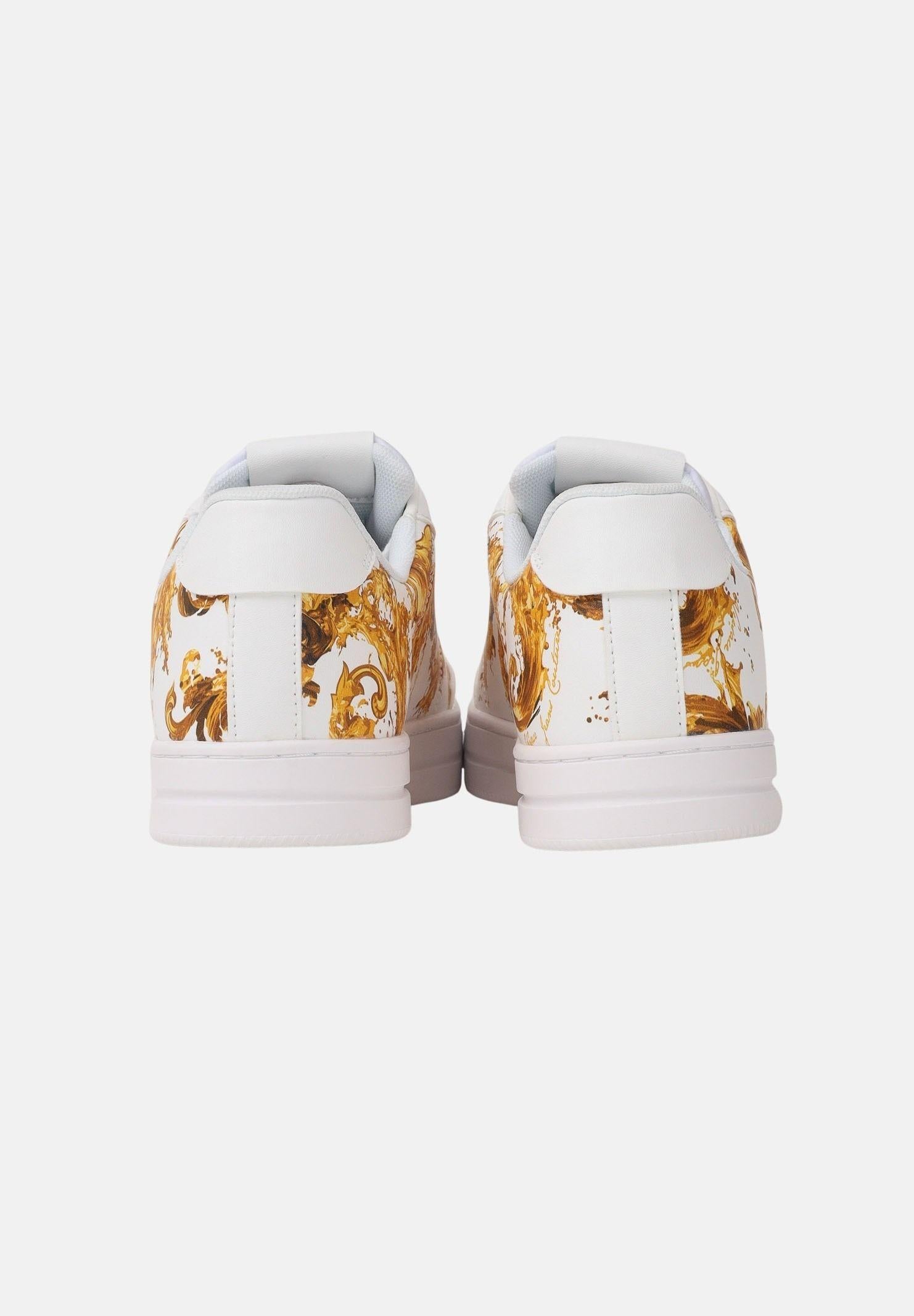 VERSACE JEANS COUTURE Sneakers bianche da uomo con fantasia barocca e logo 80YA3SK6ZSE04 G03 VERSACE JEANS COUTURE