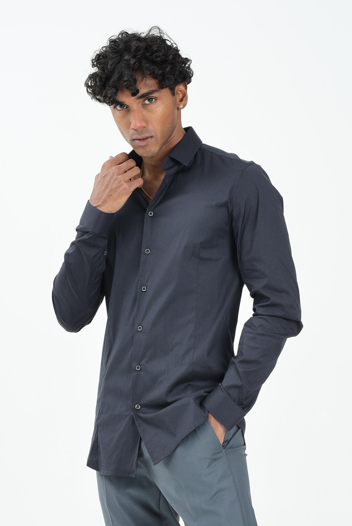 PATRIZIA PEPE Camicia a manica lunga blu da uomo 5C0055A01 C166 PATRIZIA PEPE