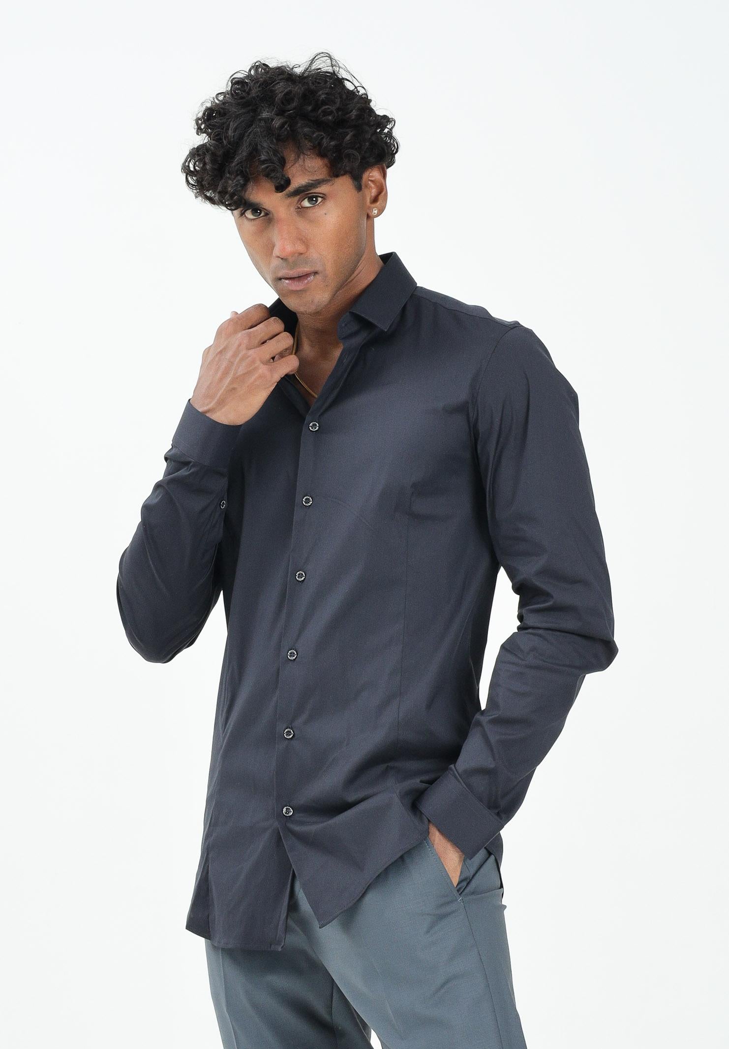 PATRIZIA PEPE Camicia a manica lunga blu da uomo 5C0055A01 C166 PATRIZIA PEPE