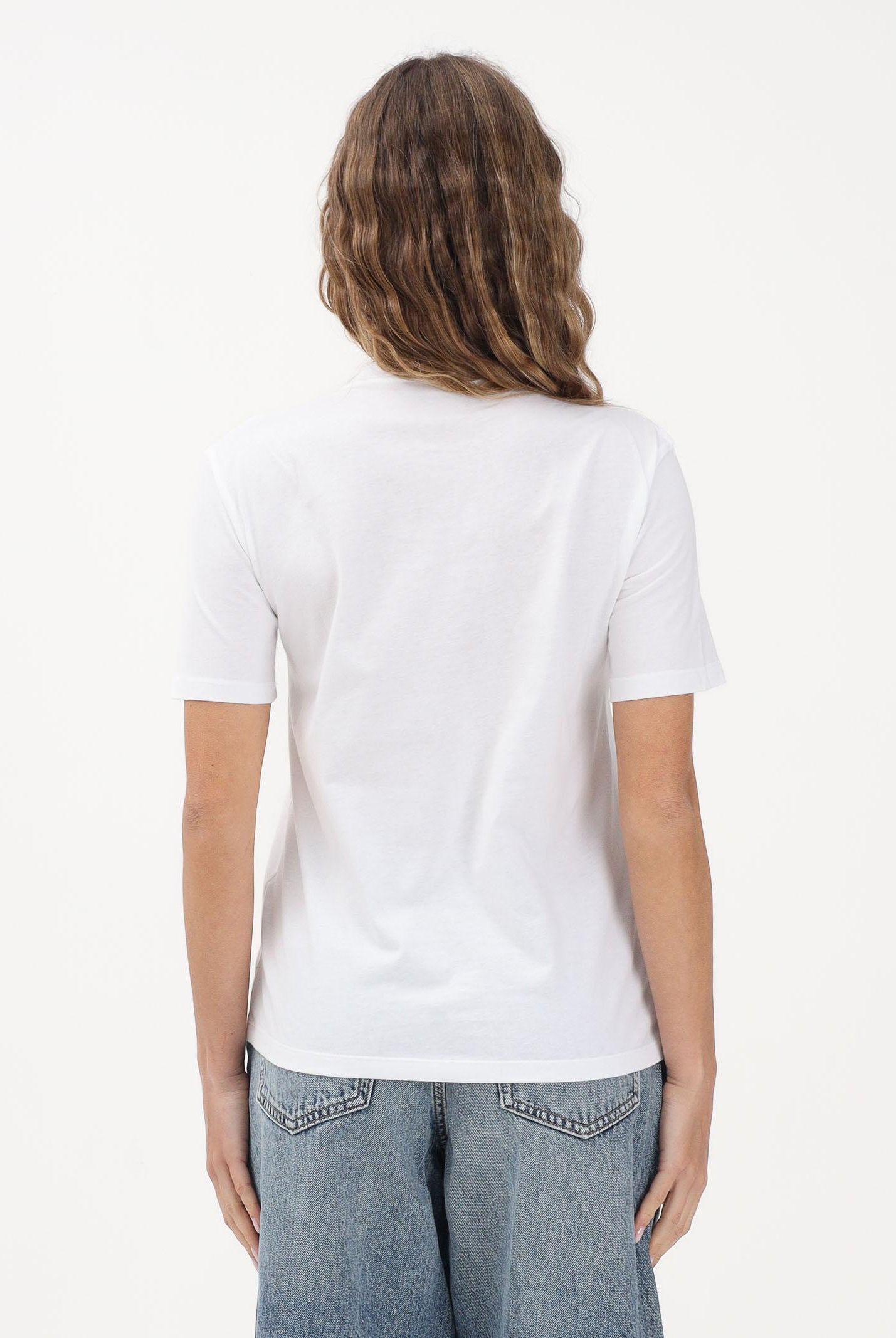 CALVIN KLEIN JEANS T-shirt a manica corta bianca da donna con ricamo logo LV047F810G YAF CALVIN KLEIN JEANS