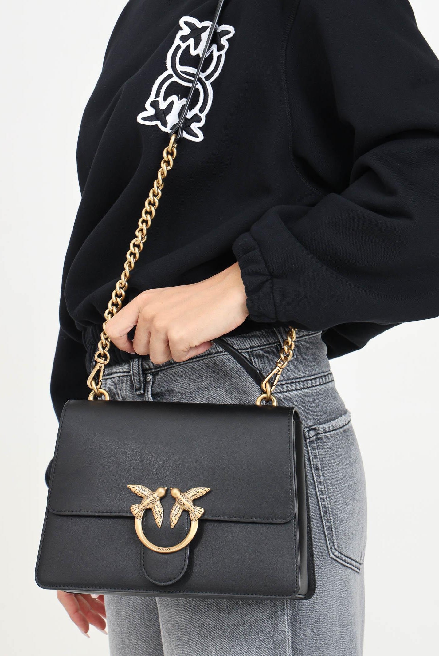 PINKO Borsa a mano Love Bag Top Handle Light nera da donna 100066A0F1 Z99Q PINKO
