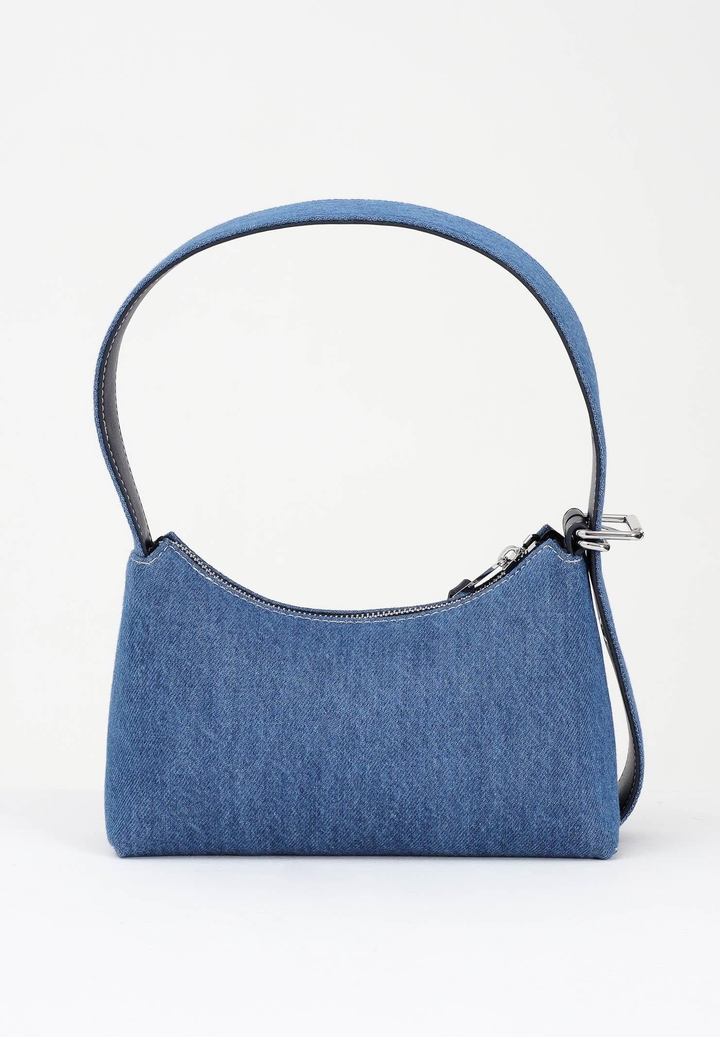 TOMMY JEANS Borsa a spalla in denim blu da donna con logo AW0AW17877 1AF TOMMY JEANS