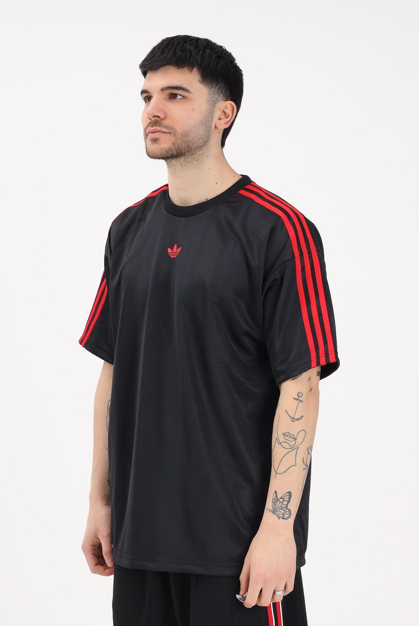ADIDAS ORIGINALS T-shirt a manica corta Adicolor Jacquard nera da uomo KD5831 . ADIDAS ORIGINALS