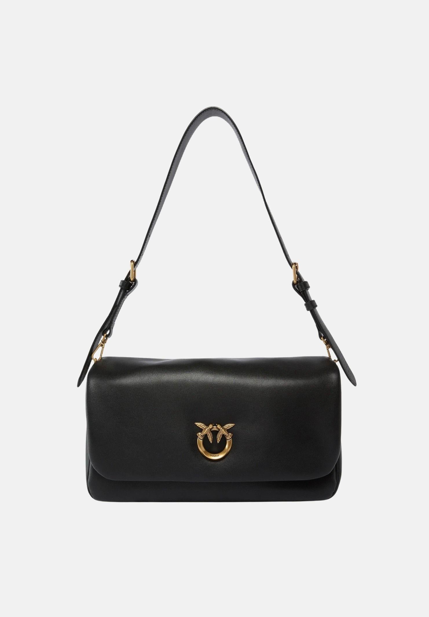 PINKO Borsa a spalla Love Bag Click Soft Horizontal Handle nera da donna 106178A0QO Z99Q PINKO