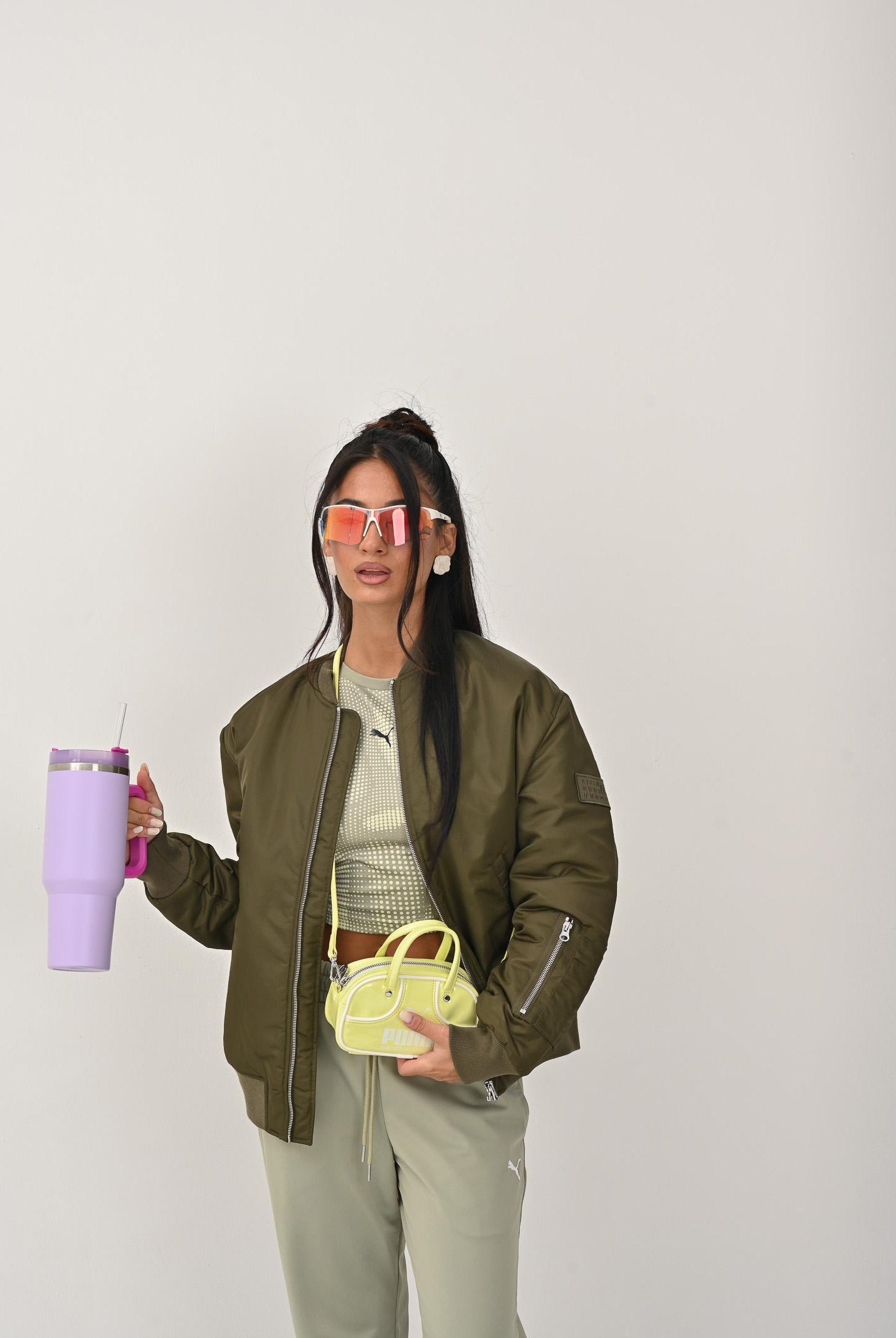 MAISON MARGIELA Bomber verde per donna, ragazzi e bambini con Patch Numeric M60832MM03B M6514 MAISON MARGIELA